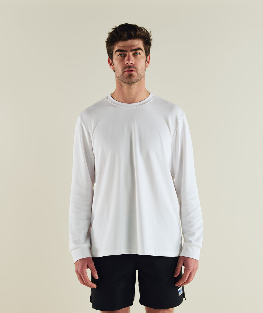 Mens FreeMotion Long Sleeve Tee - White