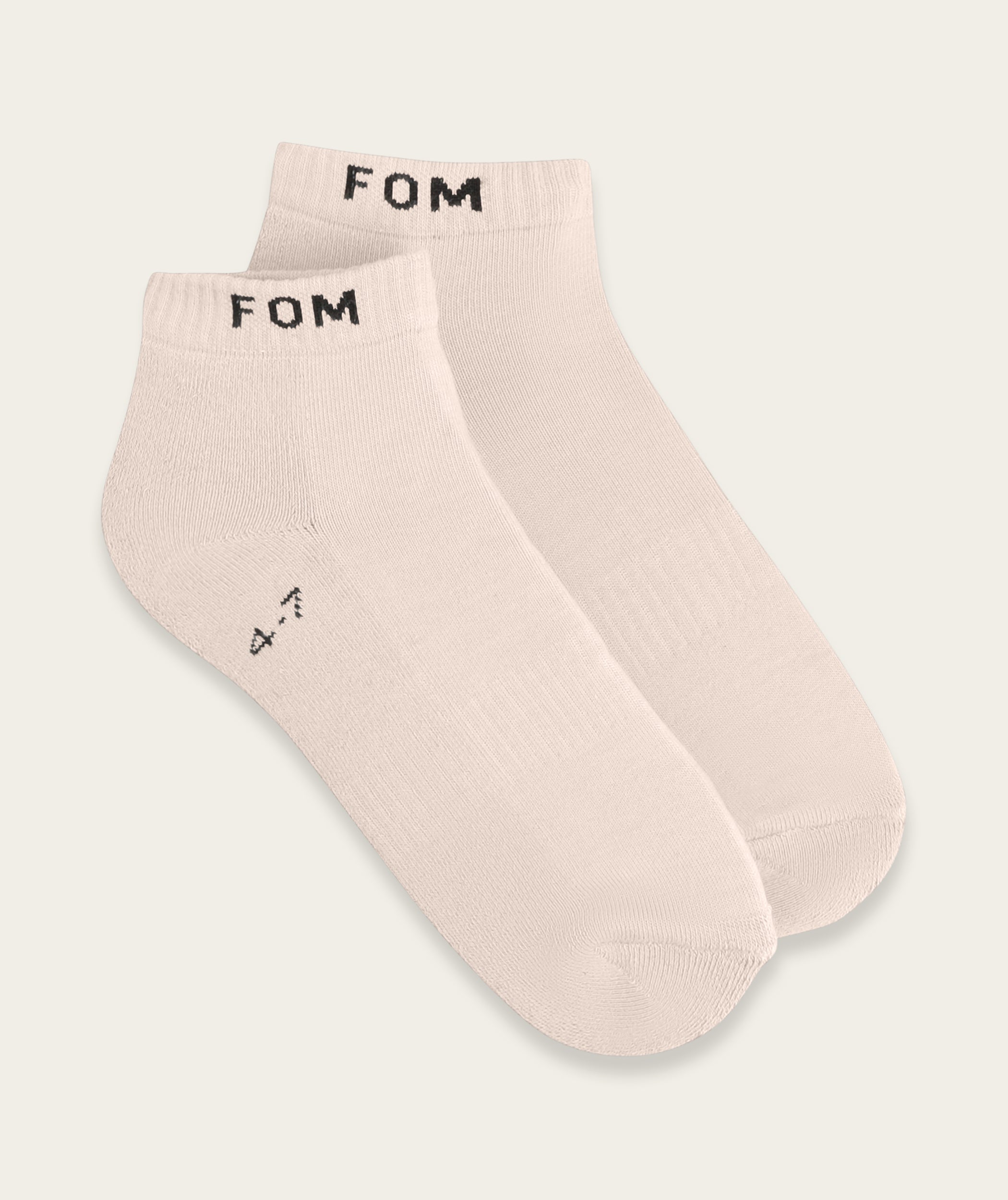 Socks Ankle Twin Pack - Stone + Black FOM (Size 4-7)