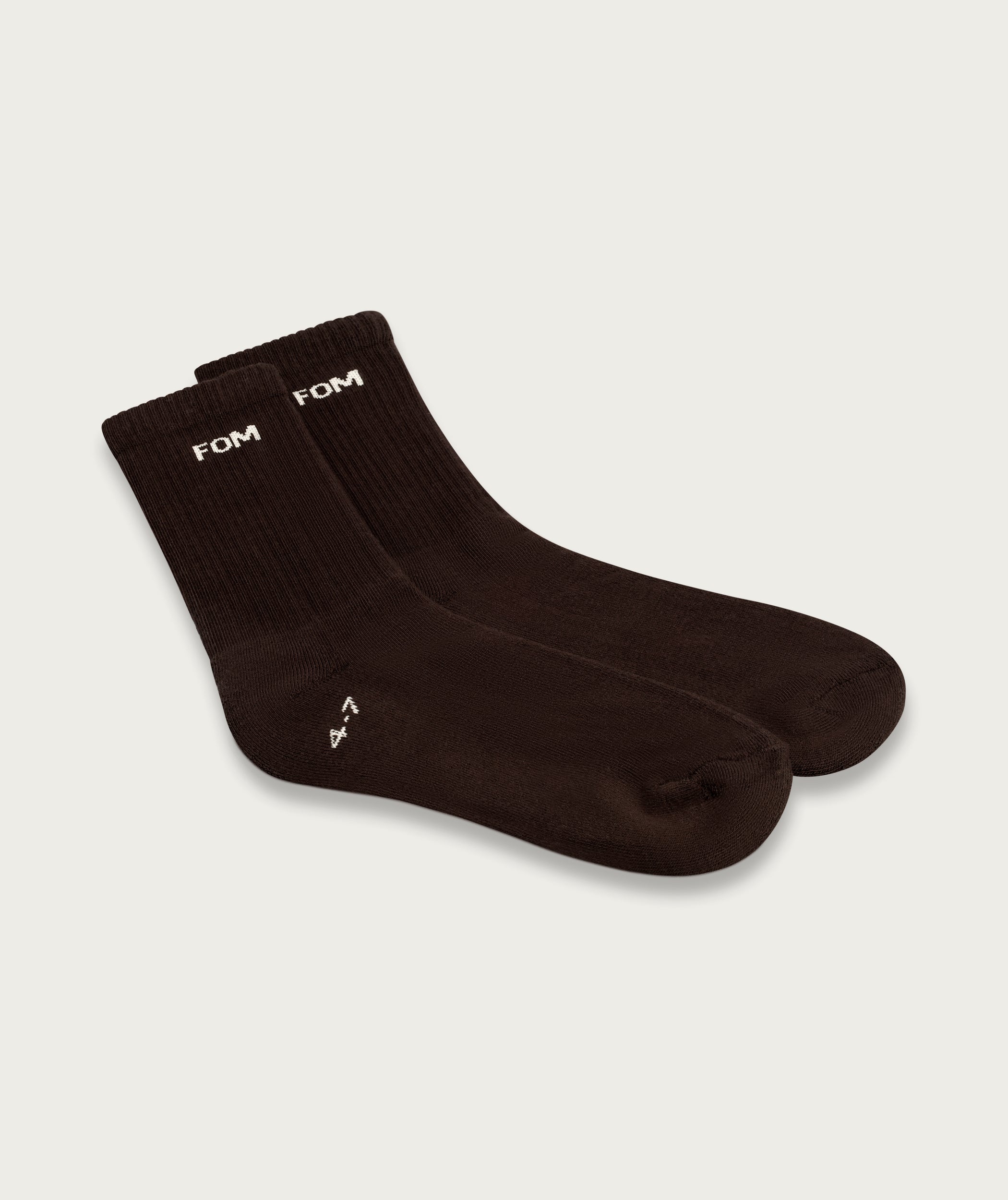 Socks Crew Twin Pack - Choc FOM + Off-White/ Choc & Pink (Size 4-7)