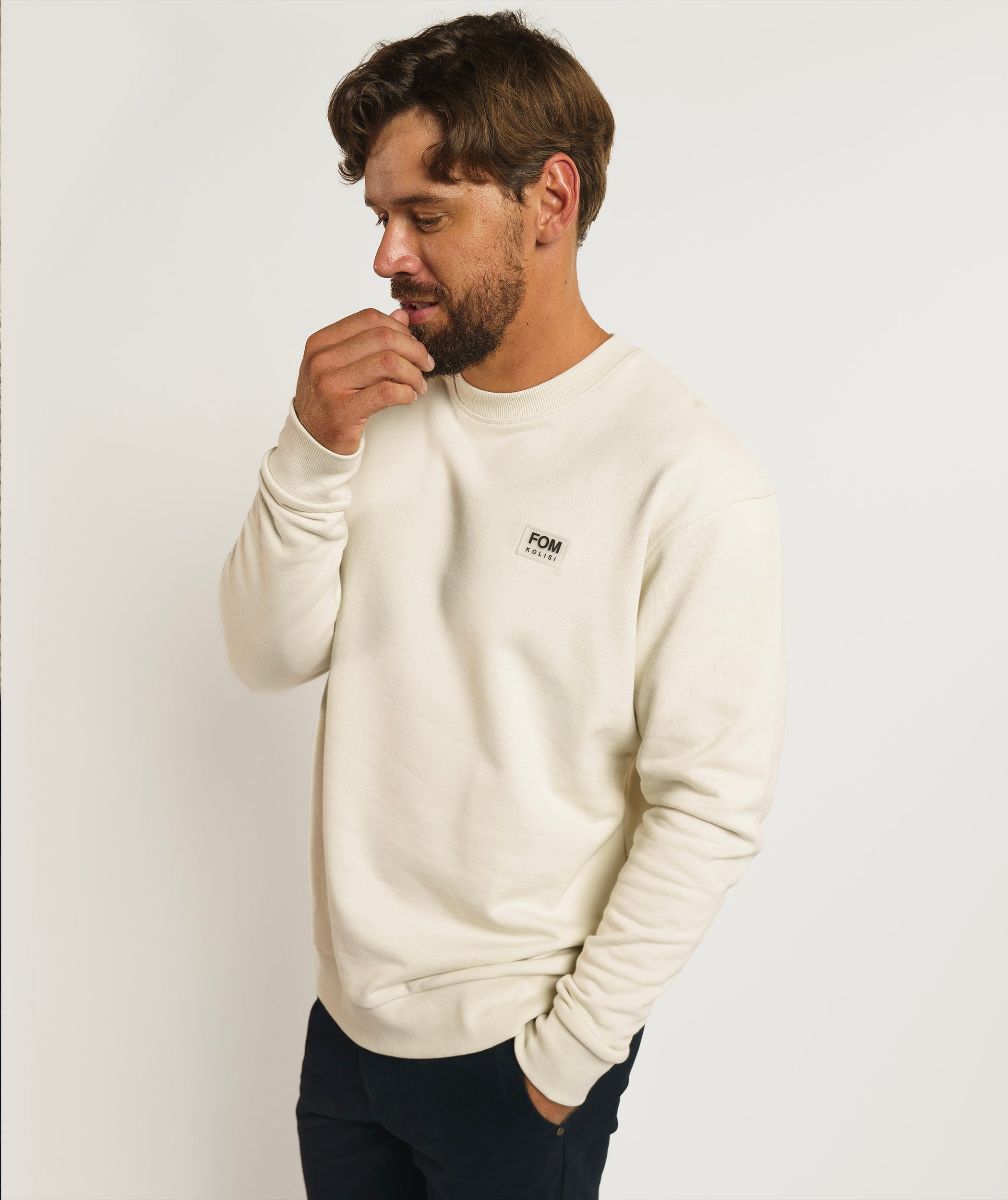FOM x Kolisi Crew Neck Sweater - Ecru