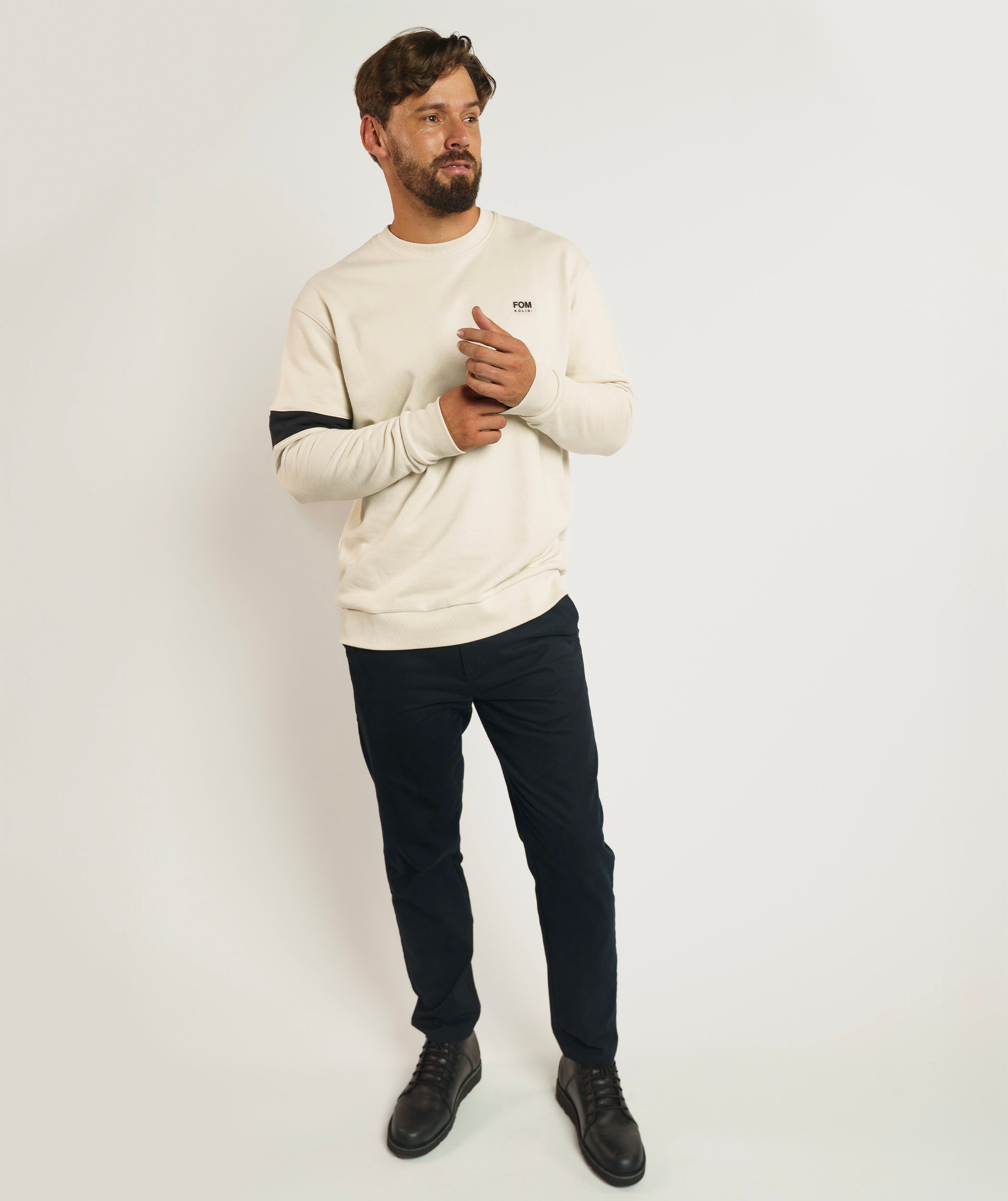 FOM x Kolisi Crew Neck Sweater - Ecru