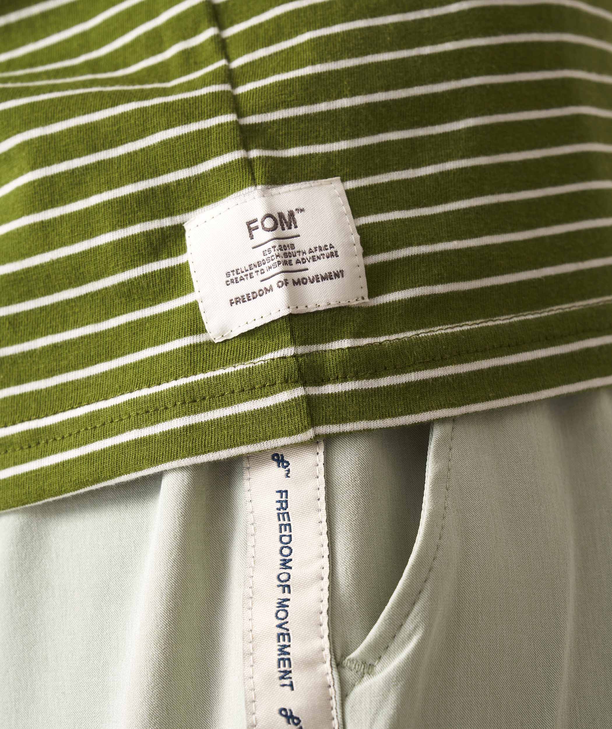 Mens Standard Cotton Stripe Tee -  Treetop Stripe