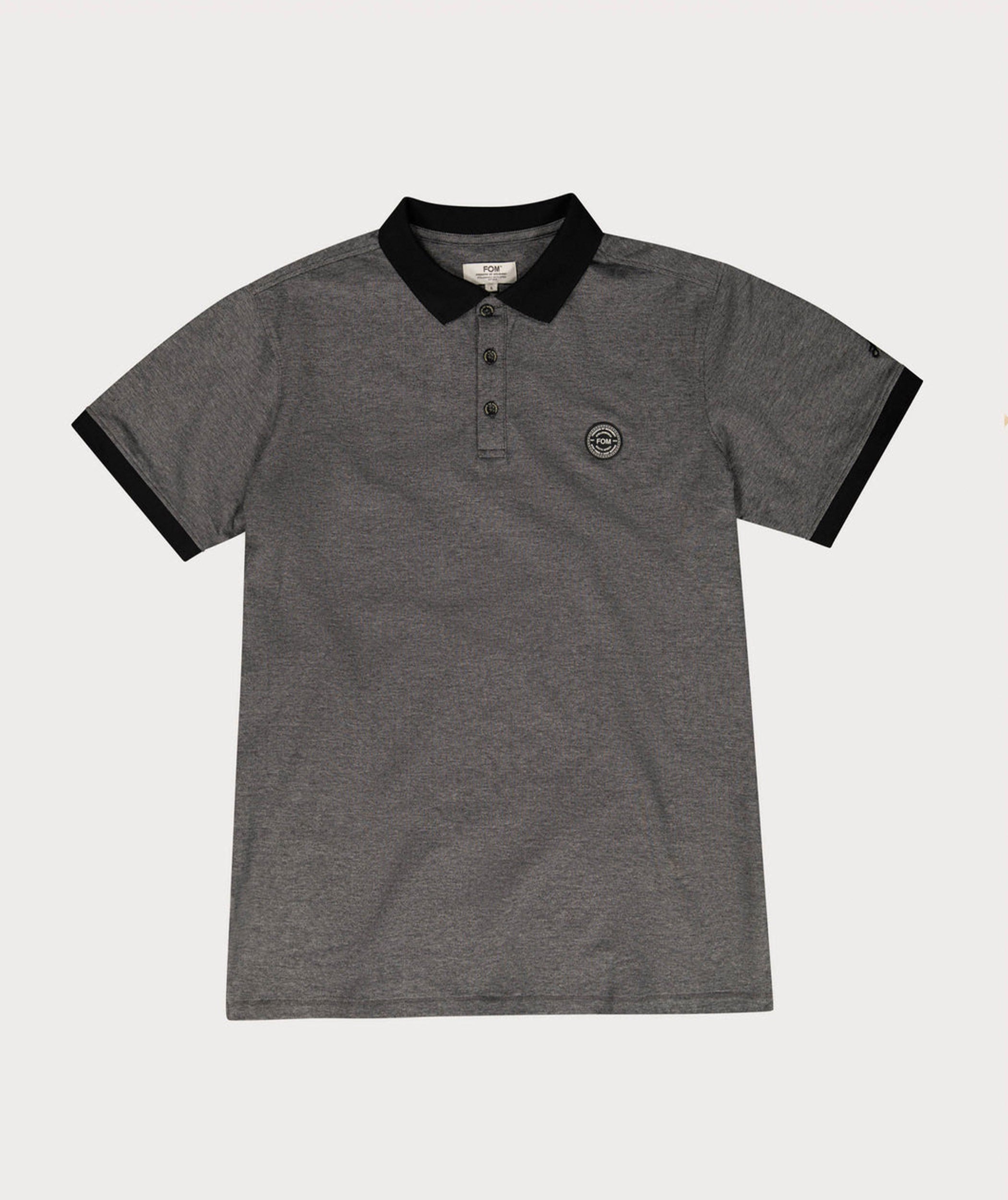 Mens Pique Golfer - Grey Melange