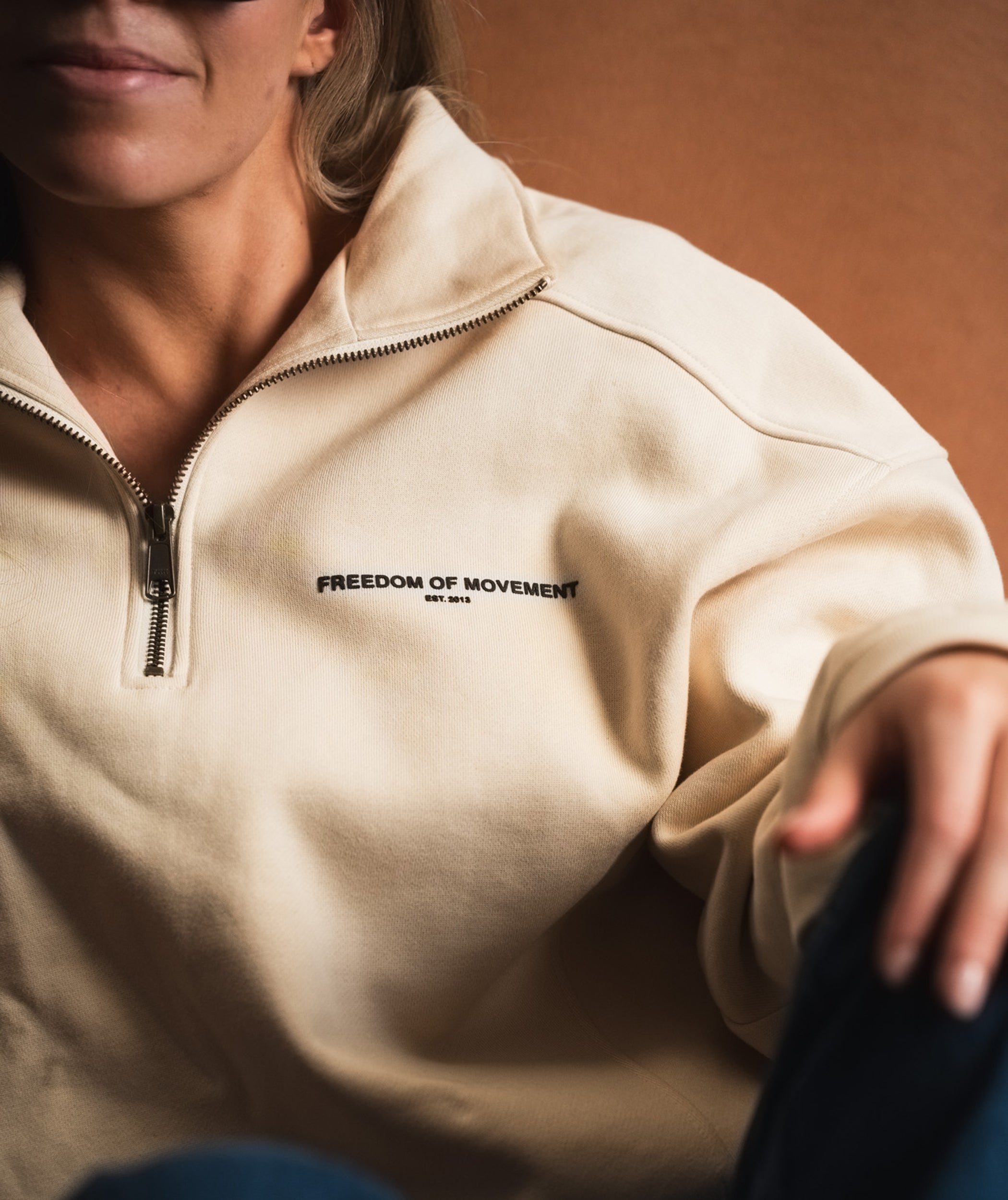 Ladies 1/4 Zip Sweat - Buttercream
