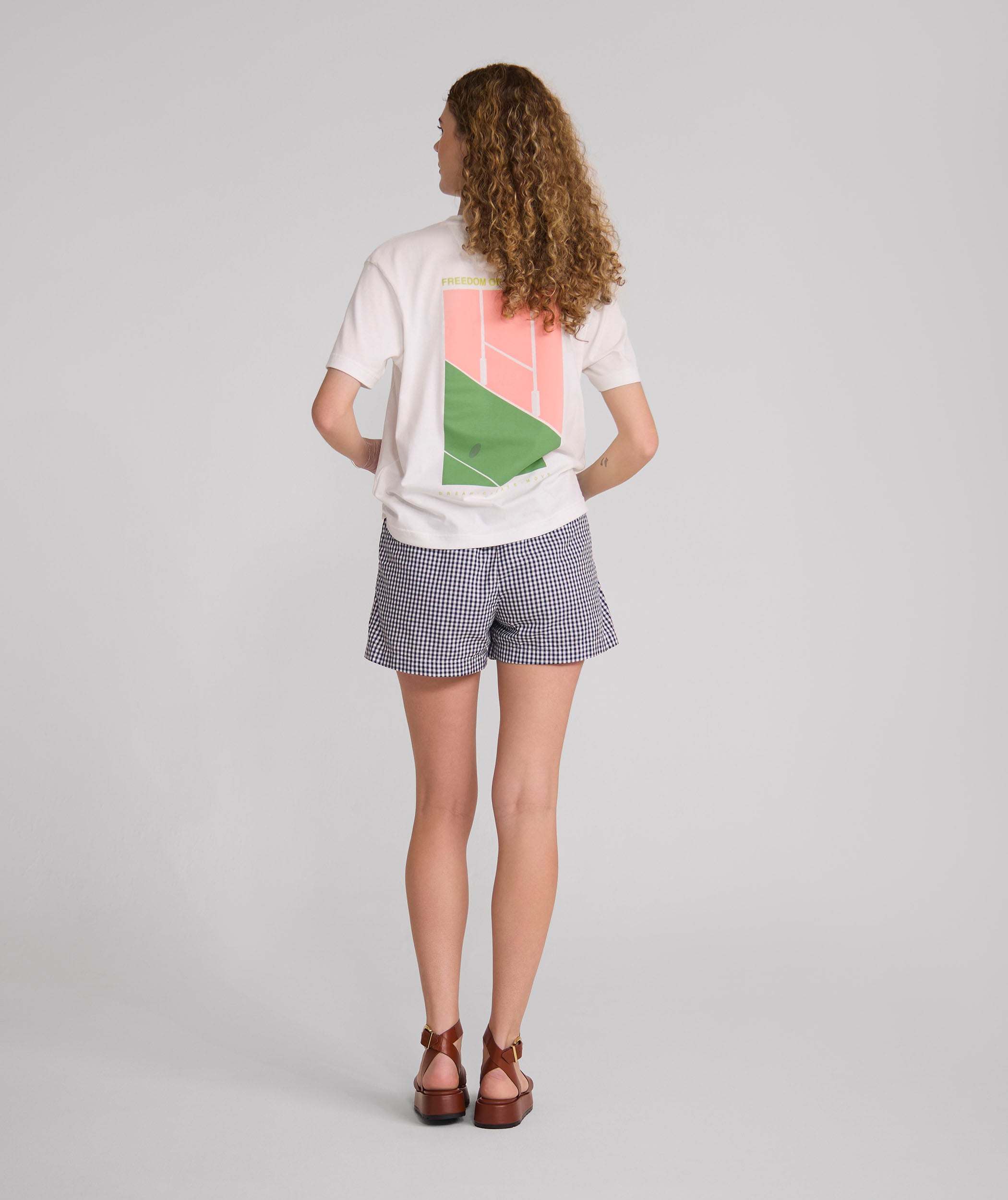 Ladies Gingham Shorts - X Navy