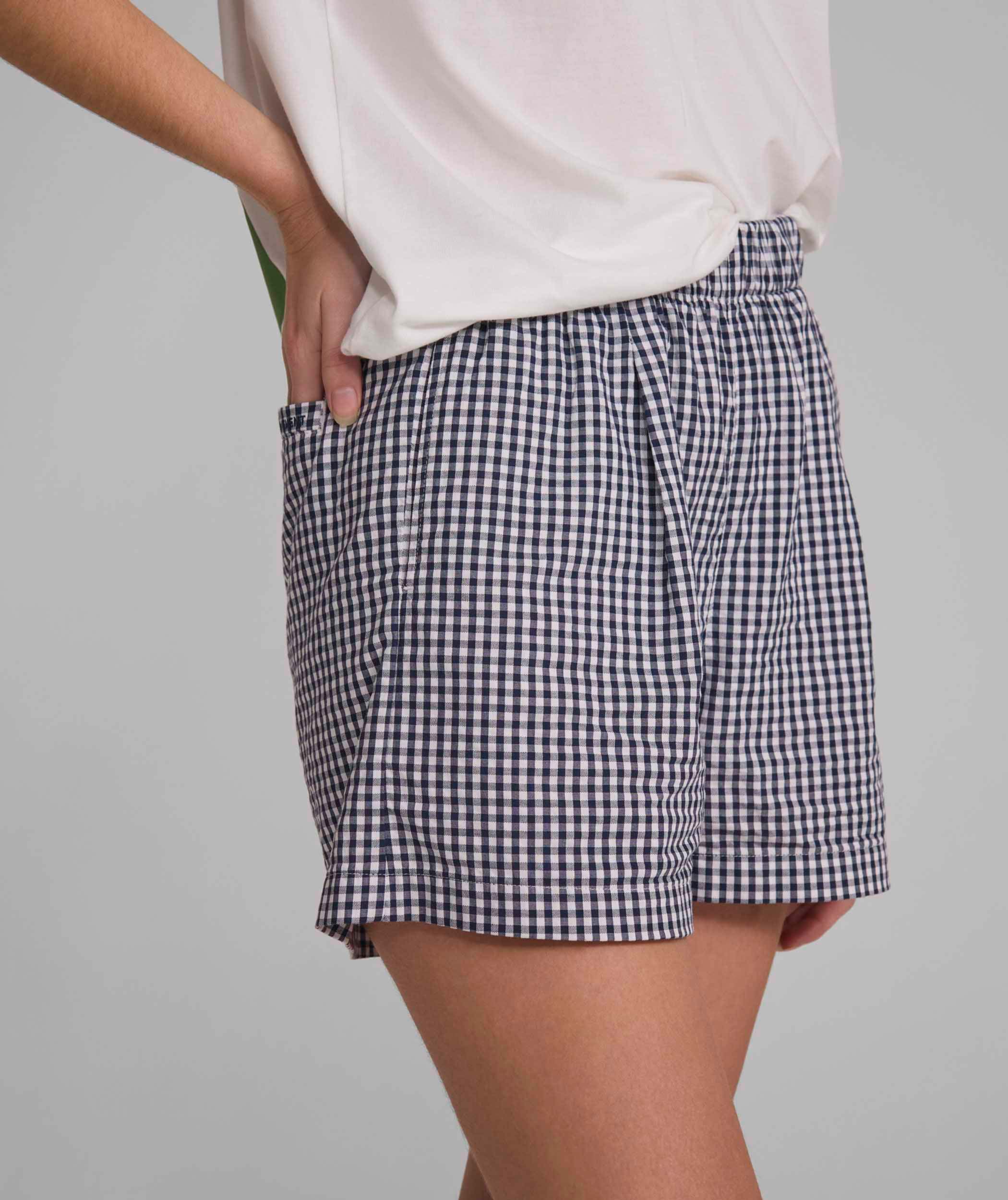 Ladies Gingham Shorts - X Navy