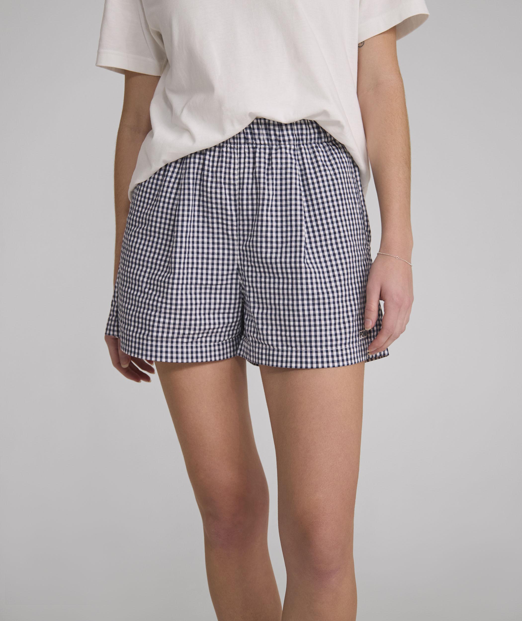 Ladies Gingham Shorts - X Navy