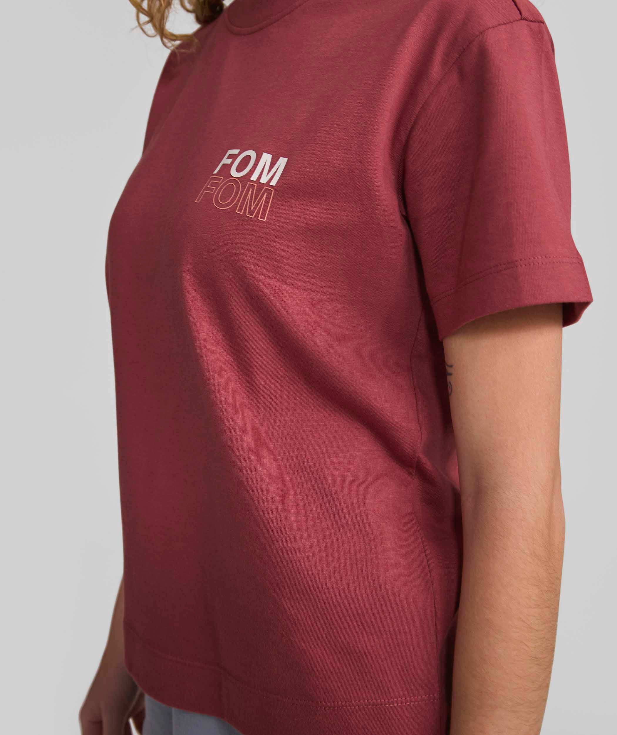 Ladies FOM Typography Graphic Tee - Burgundy