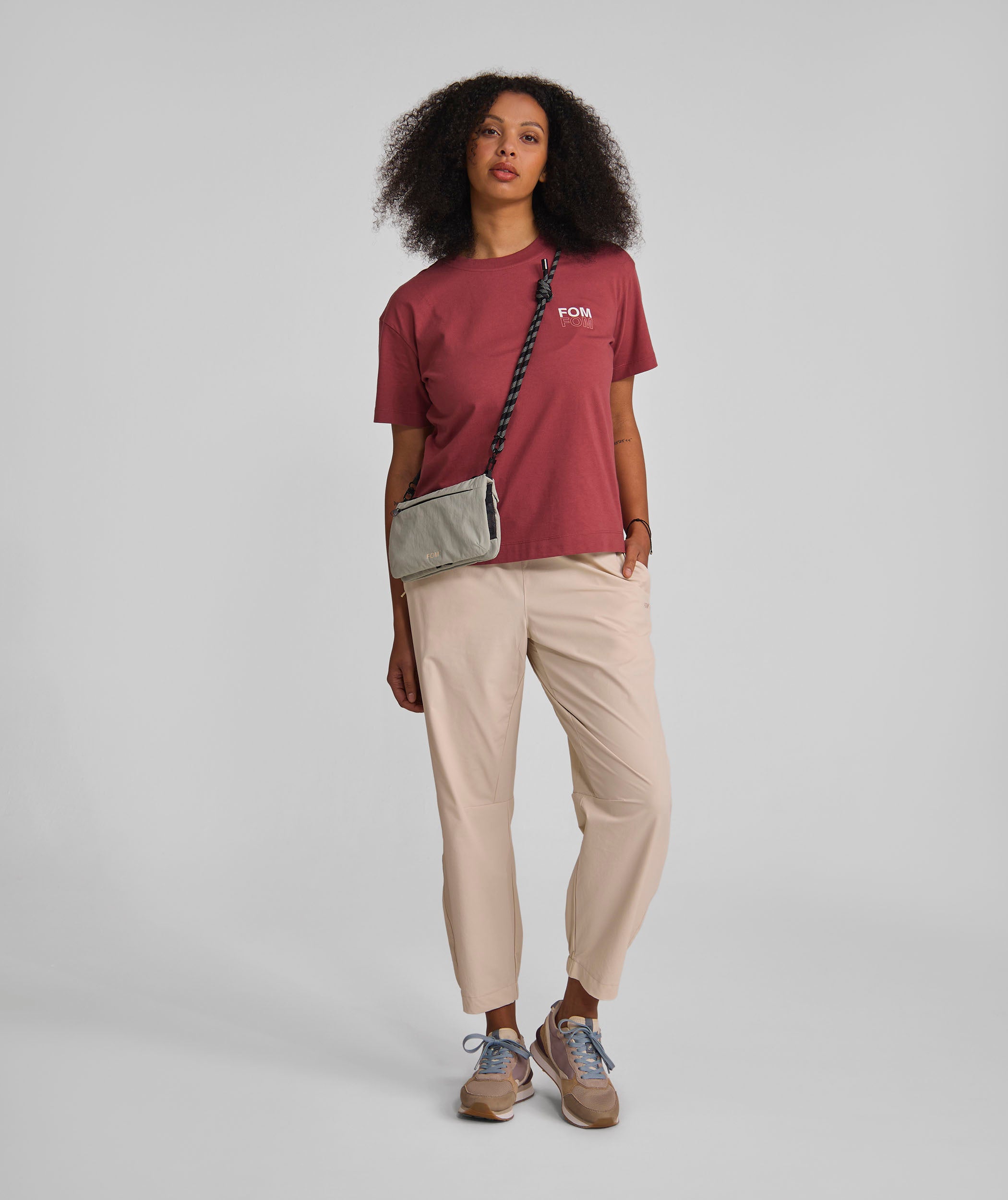 Ladies FOM Typography Graphic Tee - Burgundy