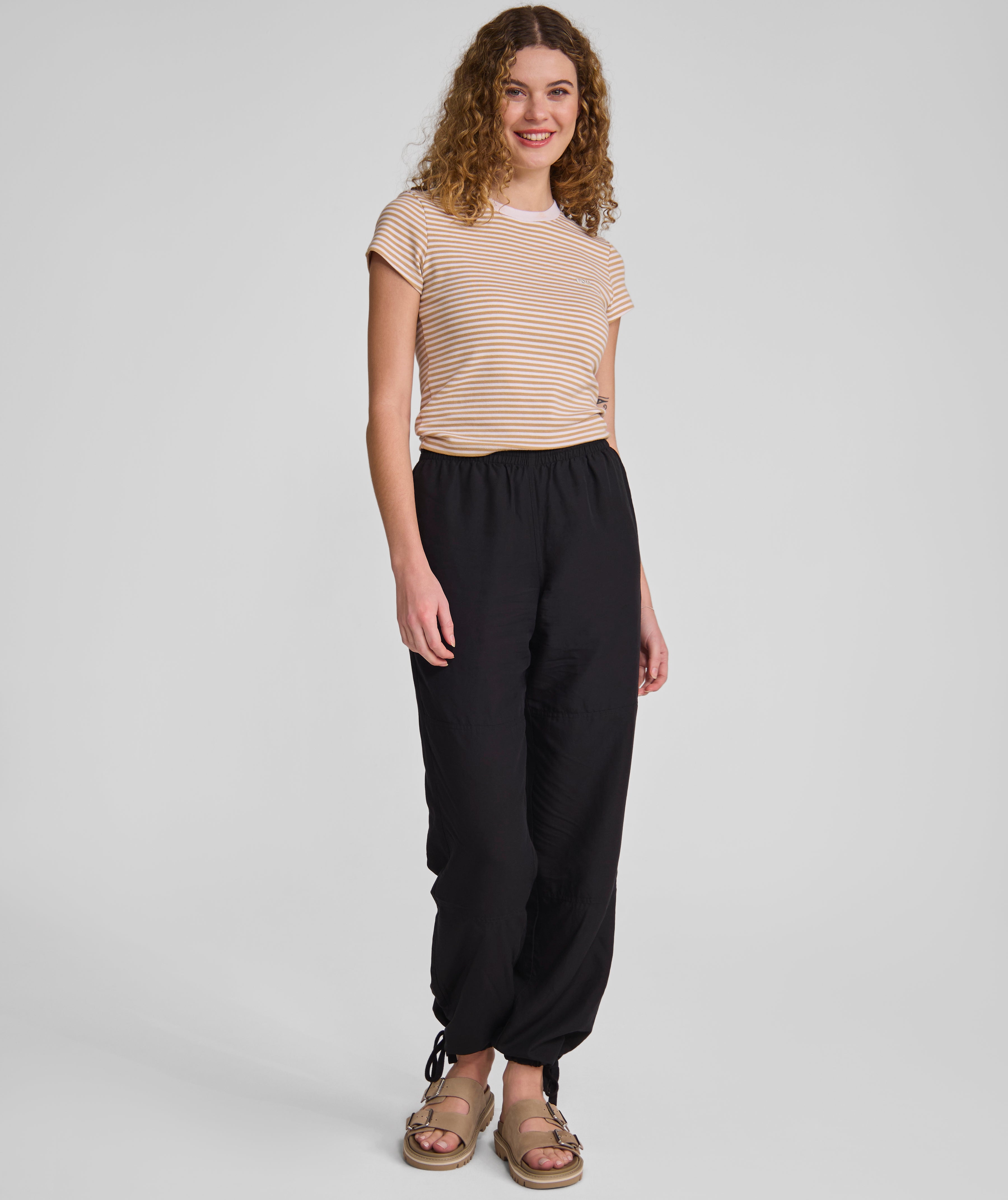 Ladies 1x1 Soft Rib Tee - X Stone Stripe