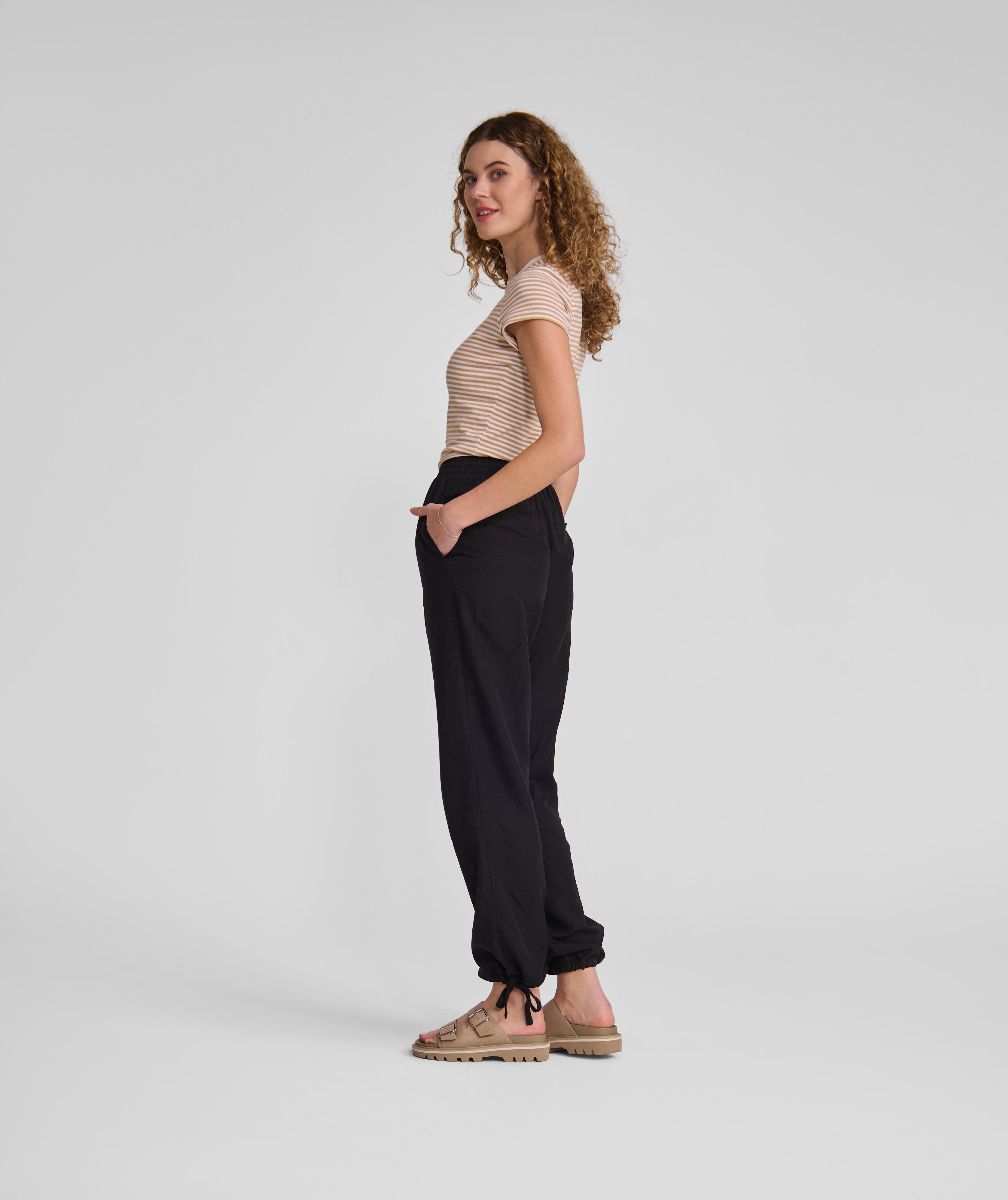 Ladies 1x1 Soft Rib Tee - X Stone Stripe