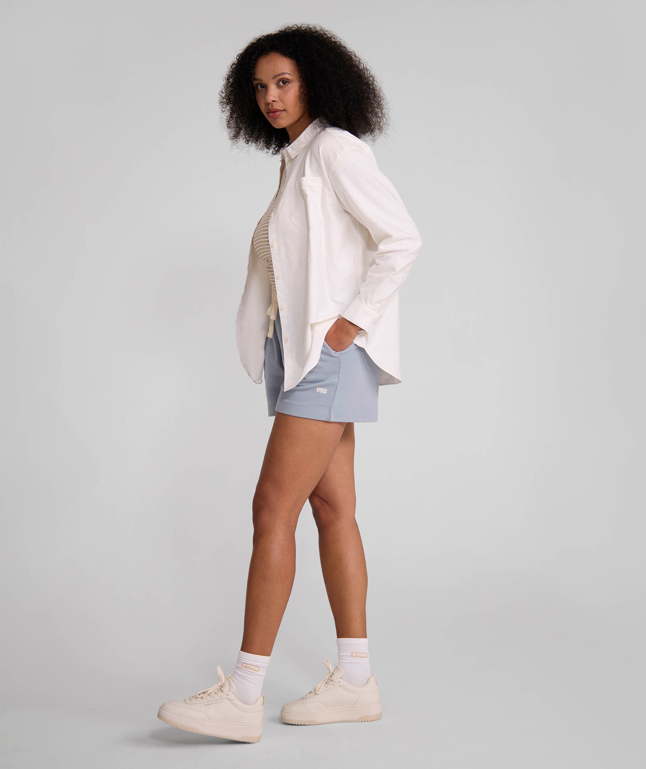 Ladies Fleece Short - Pearl Blue