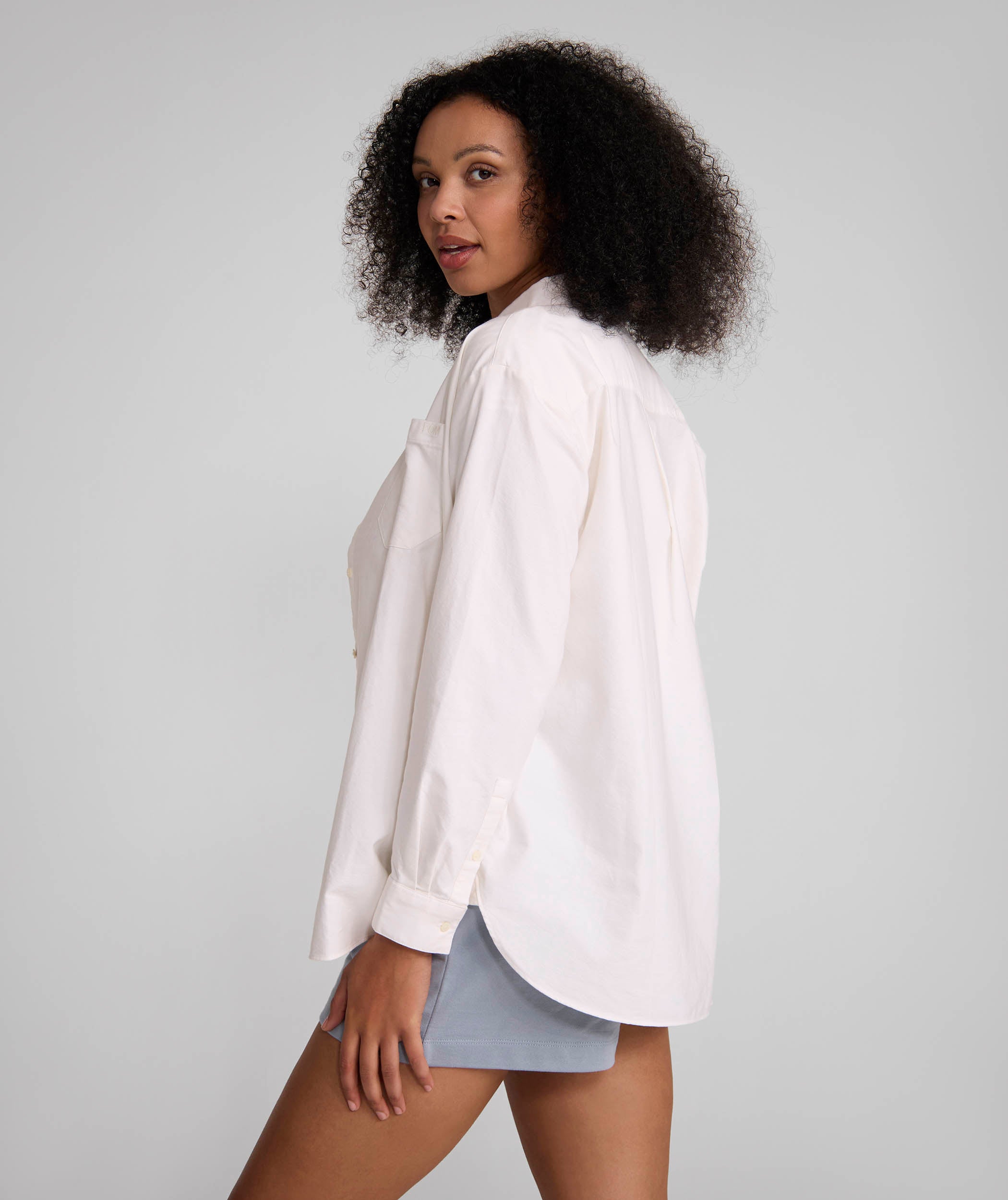 Ladies Long Sleeve Cotton Shirt - White