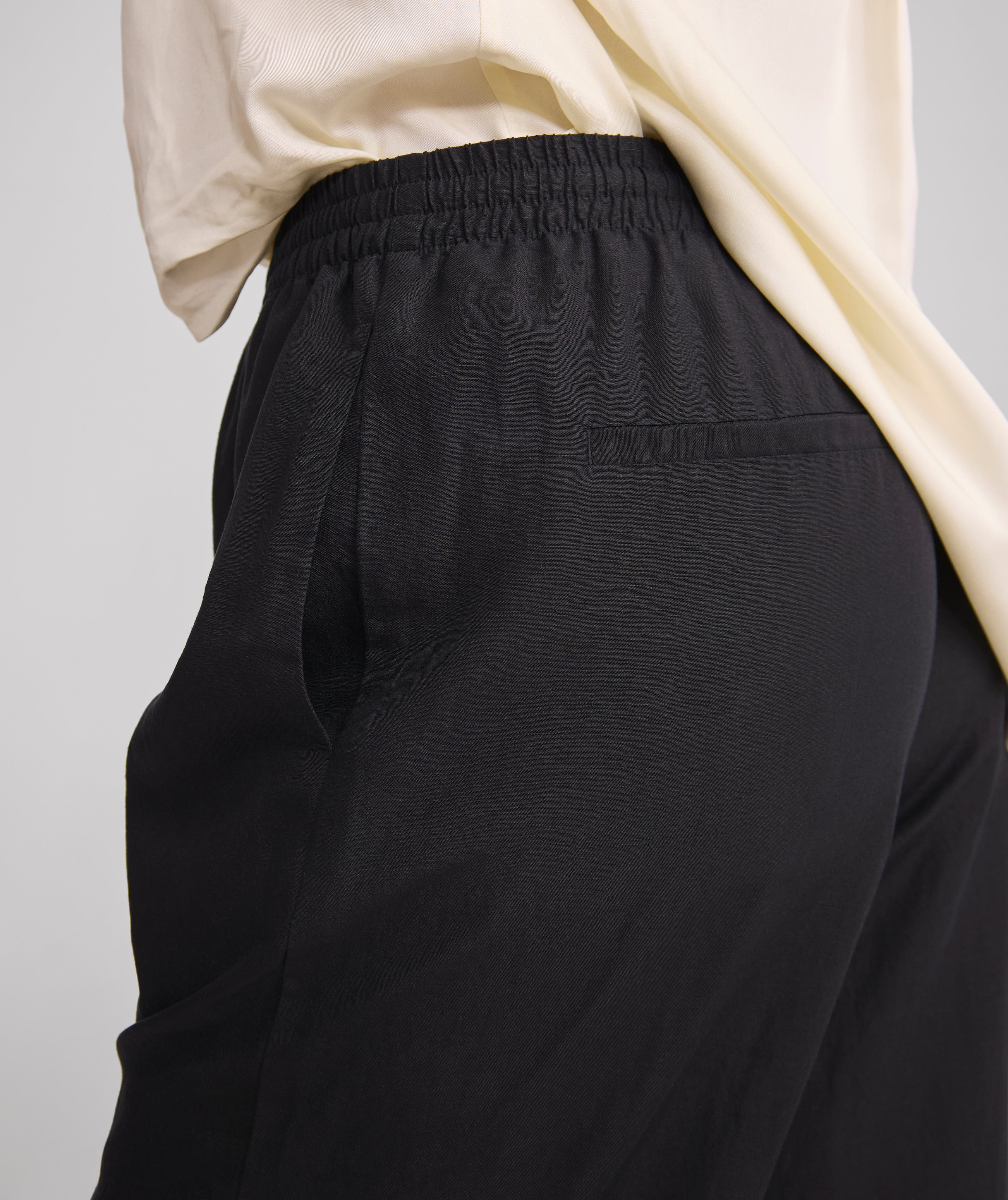 Ladies Drawstring Lyocell Pants - Black