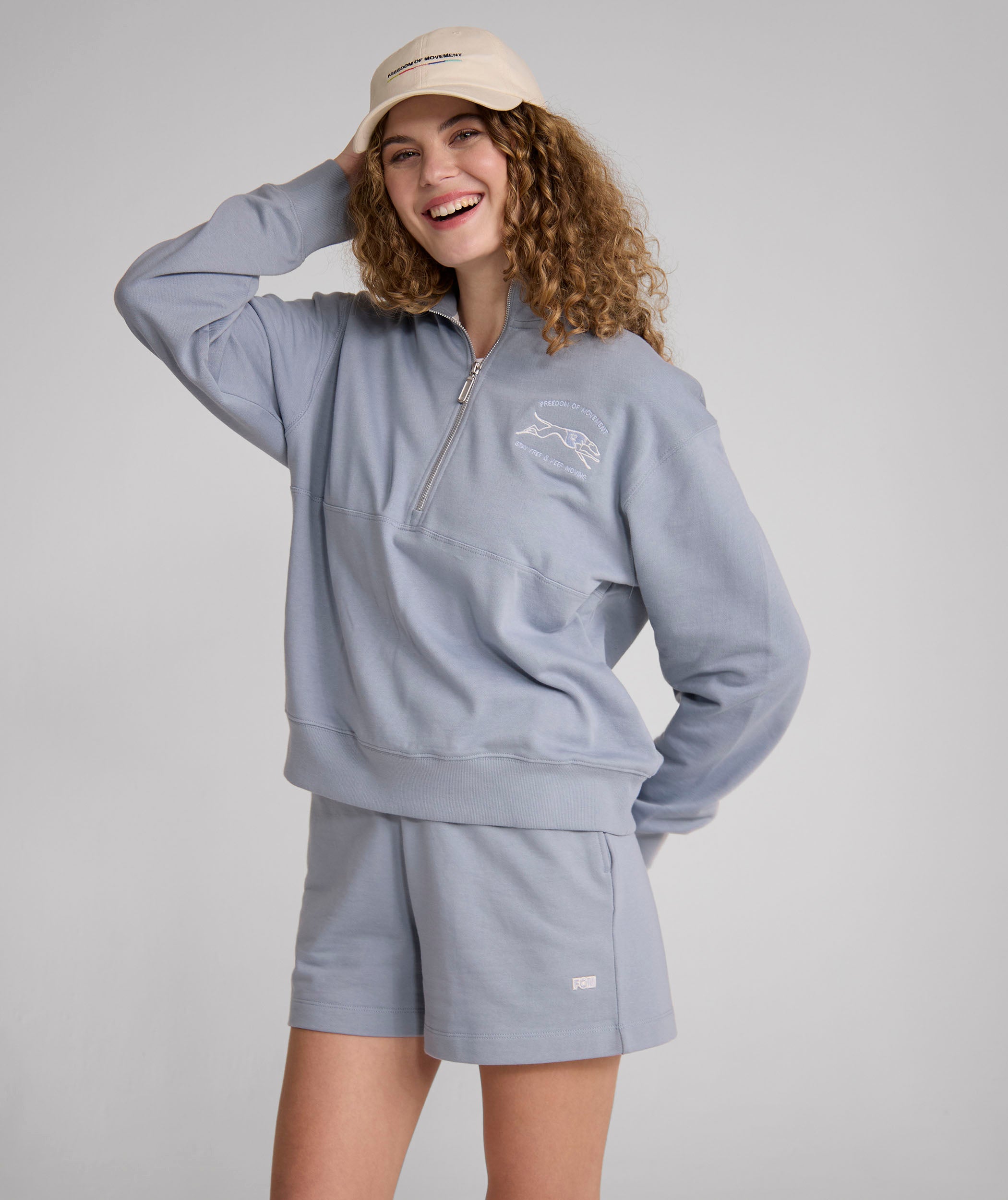 Ladies Windhond 1/4 Zip Sweater - Pearl Blue