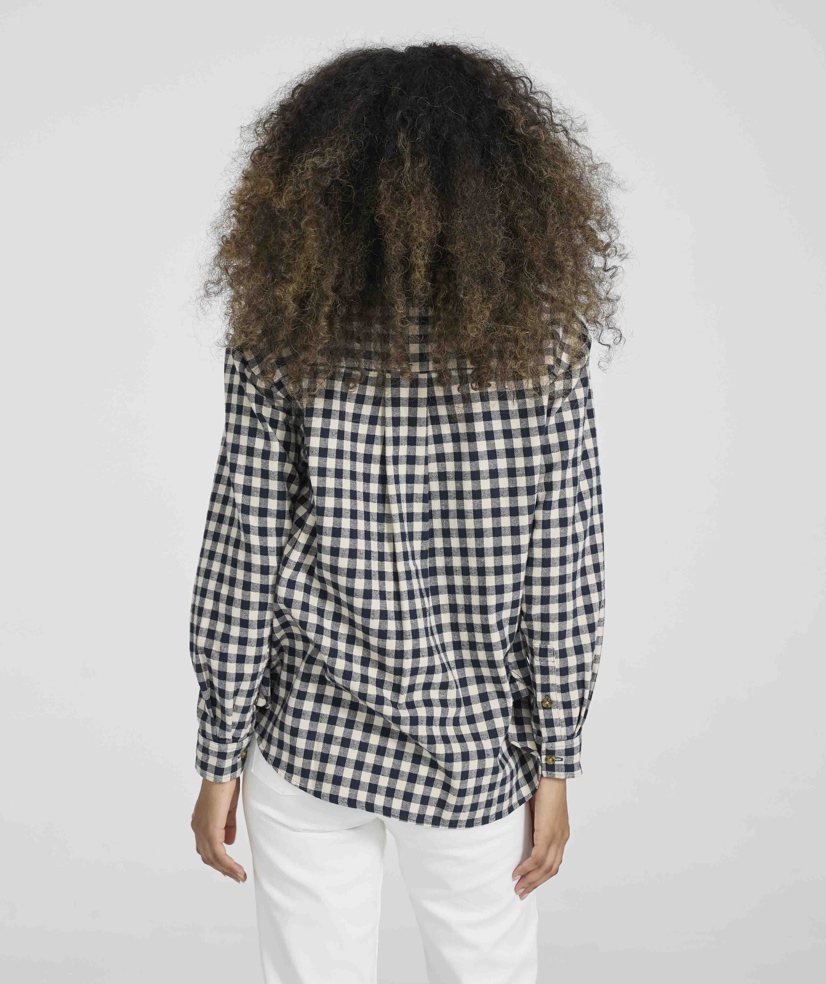 Ladies Gingham Shirt - X Navy