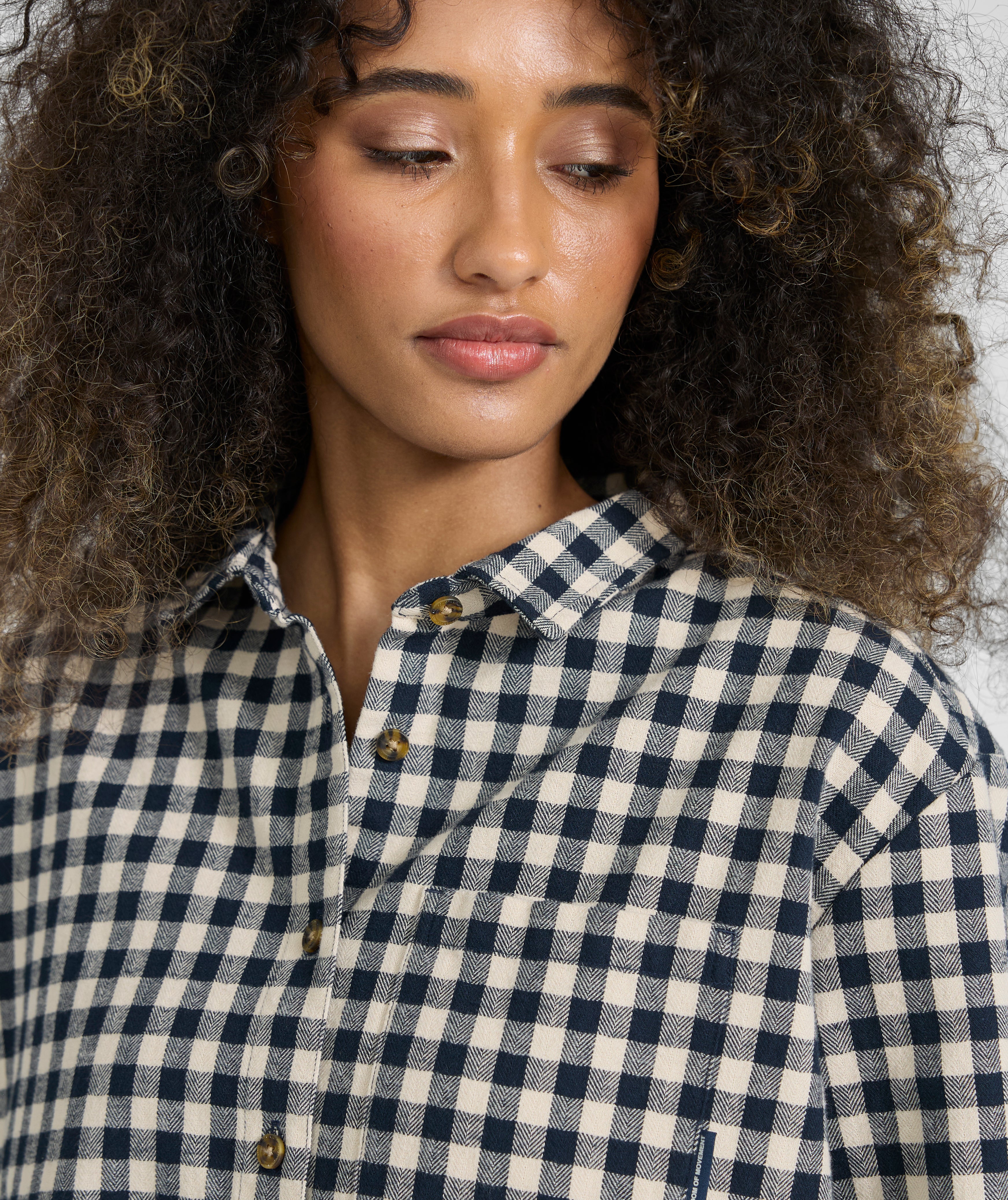 Ladies Gingham Shirt - X Navy