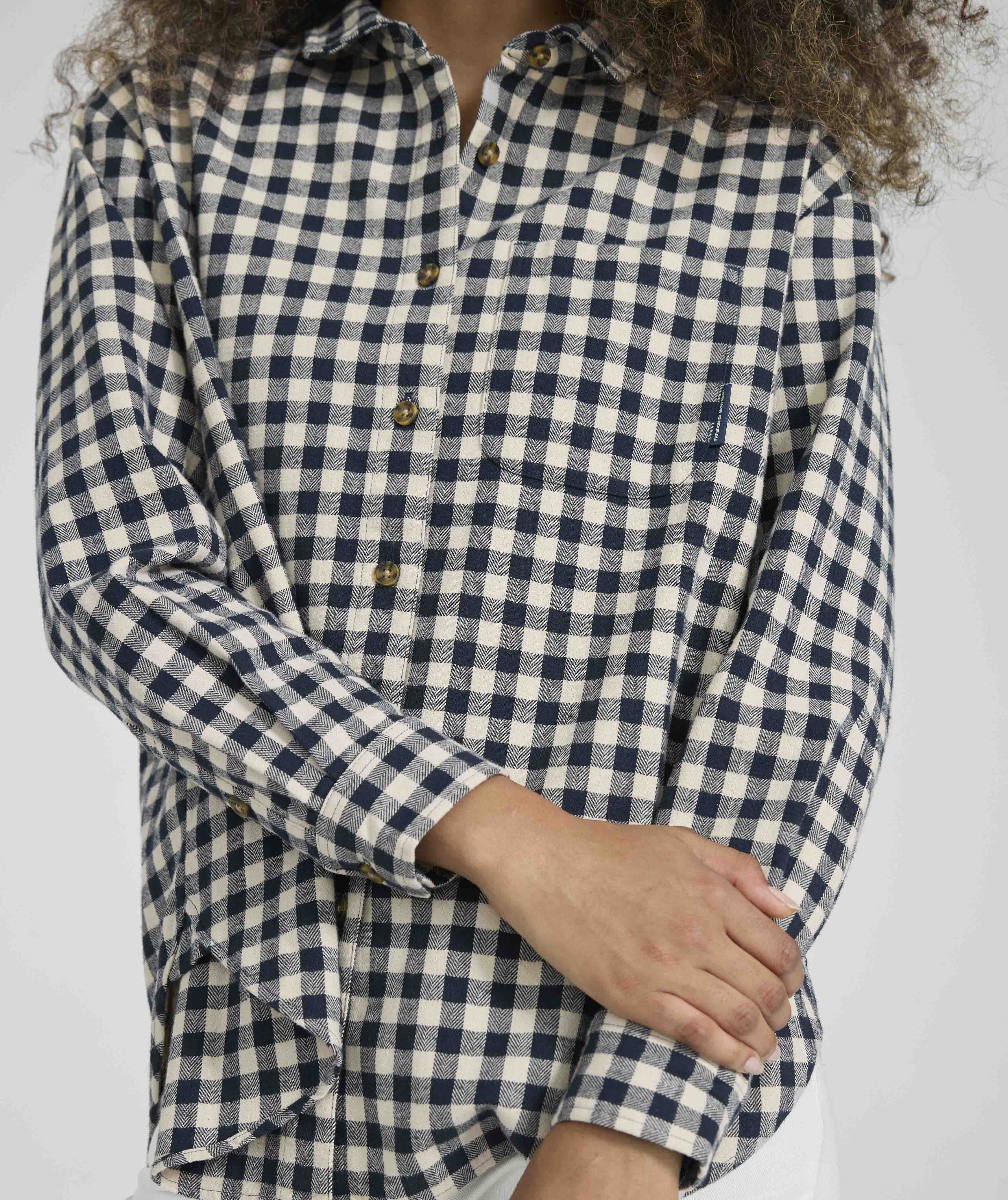 Ladies Gingham Shirt - X Navy