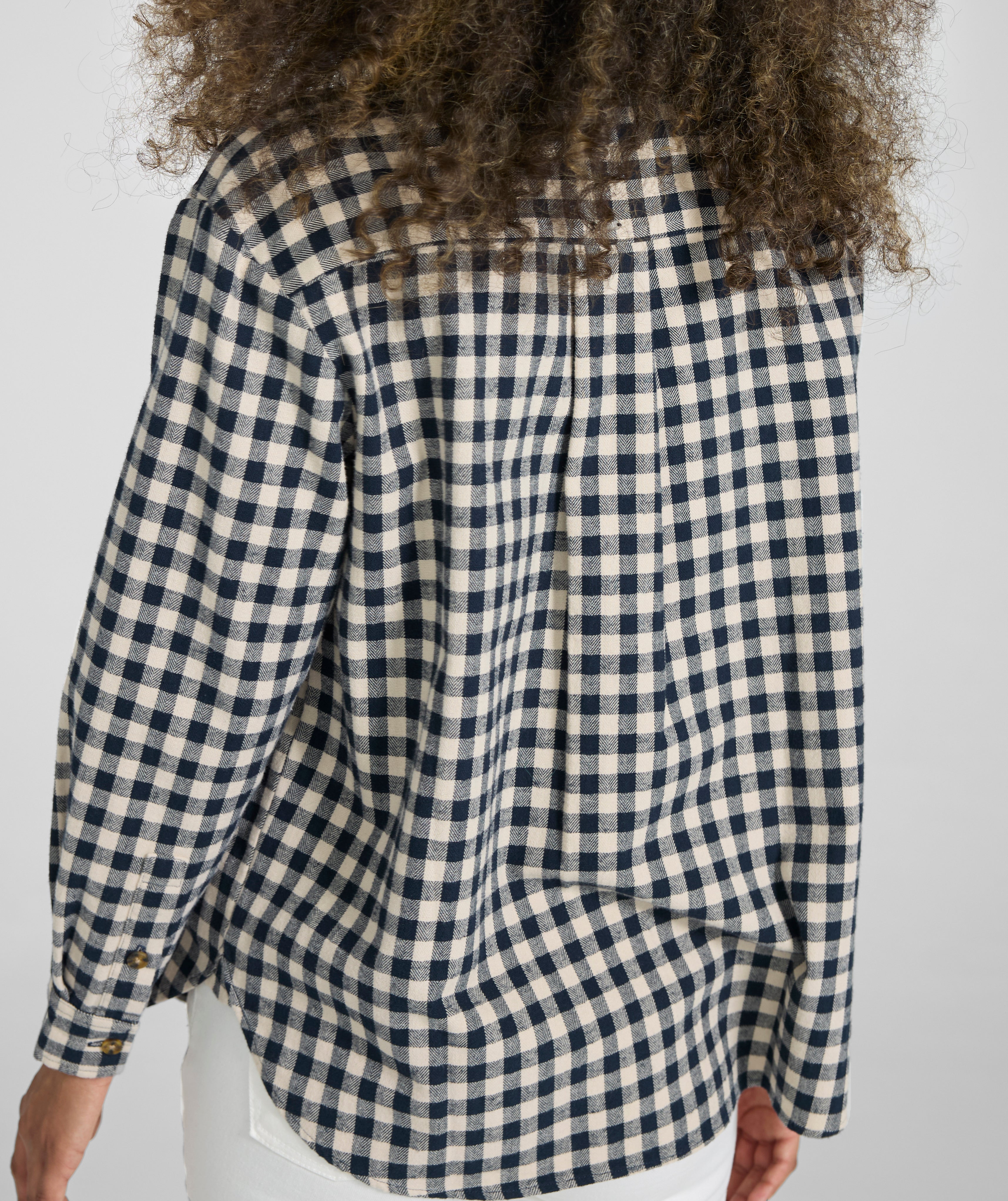 Ladies Gingham Shirt - X Navy