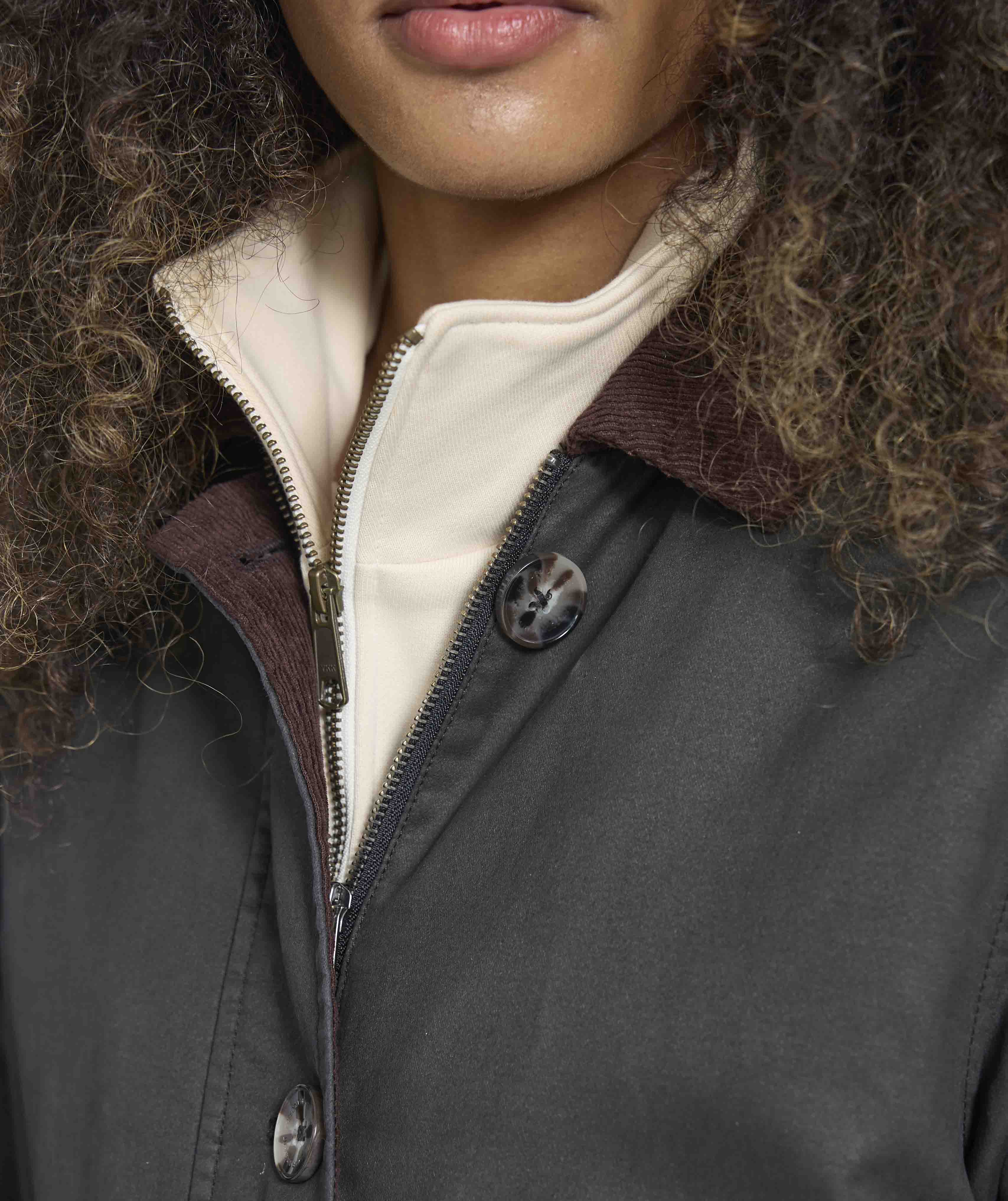 Ladies Coated Cotton Trench Coat - Onyx