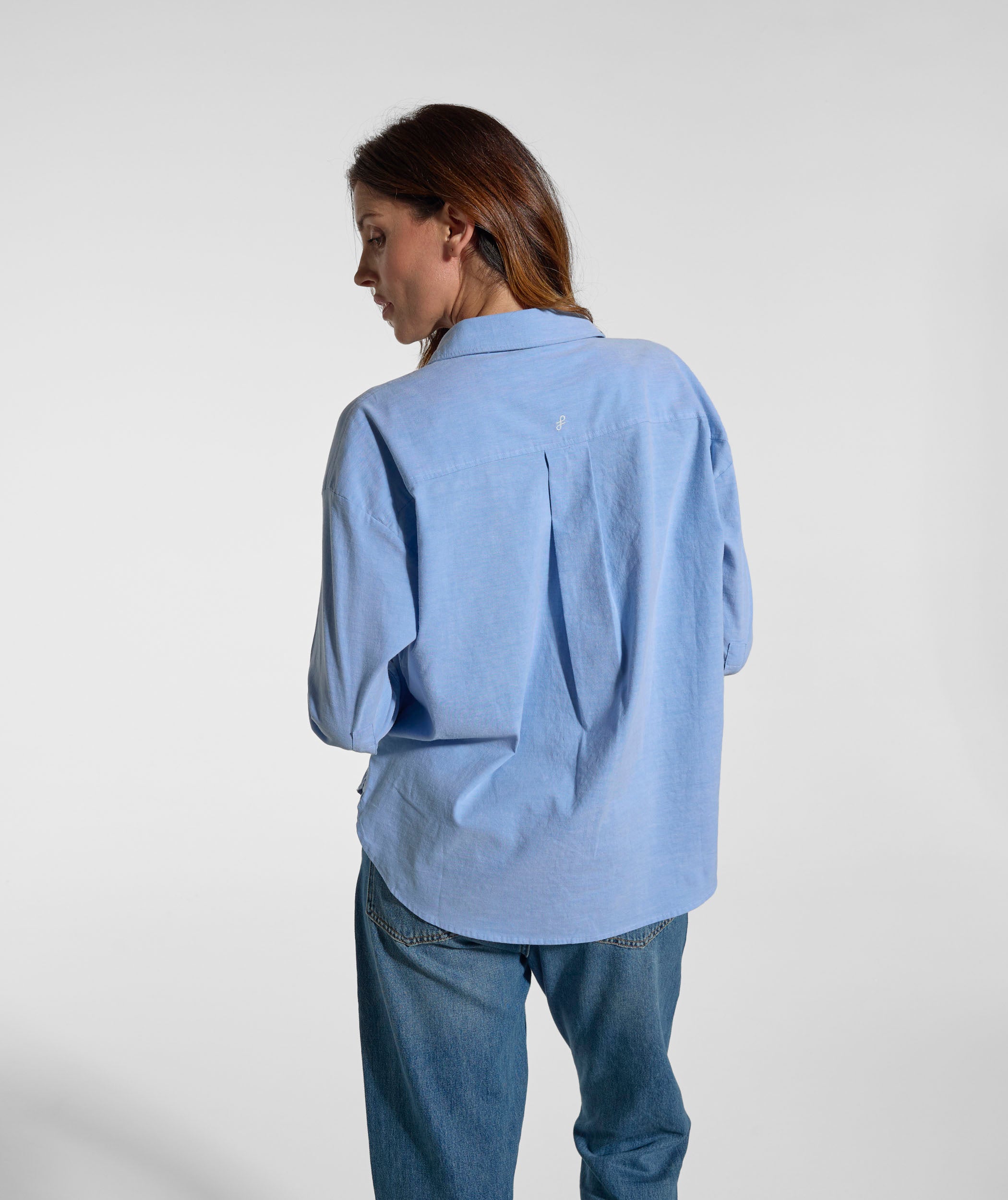 Ladies Chambray Pocket Shirt - Light Wash