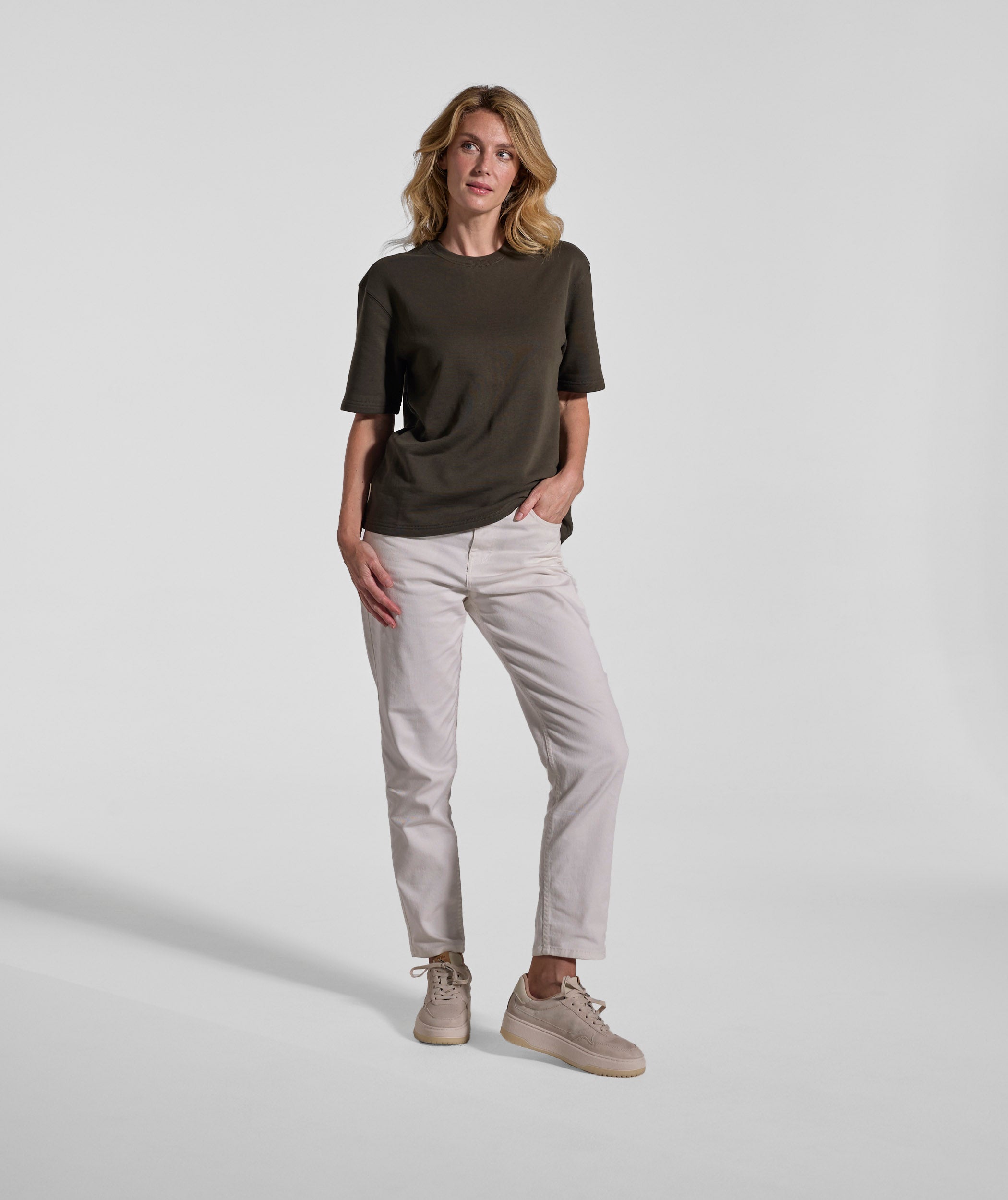 Ladies Fleece Tee - Dark Olive
