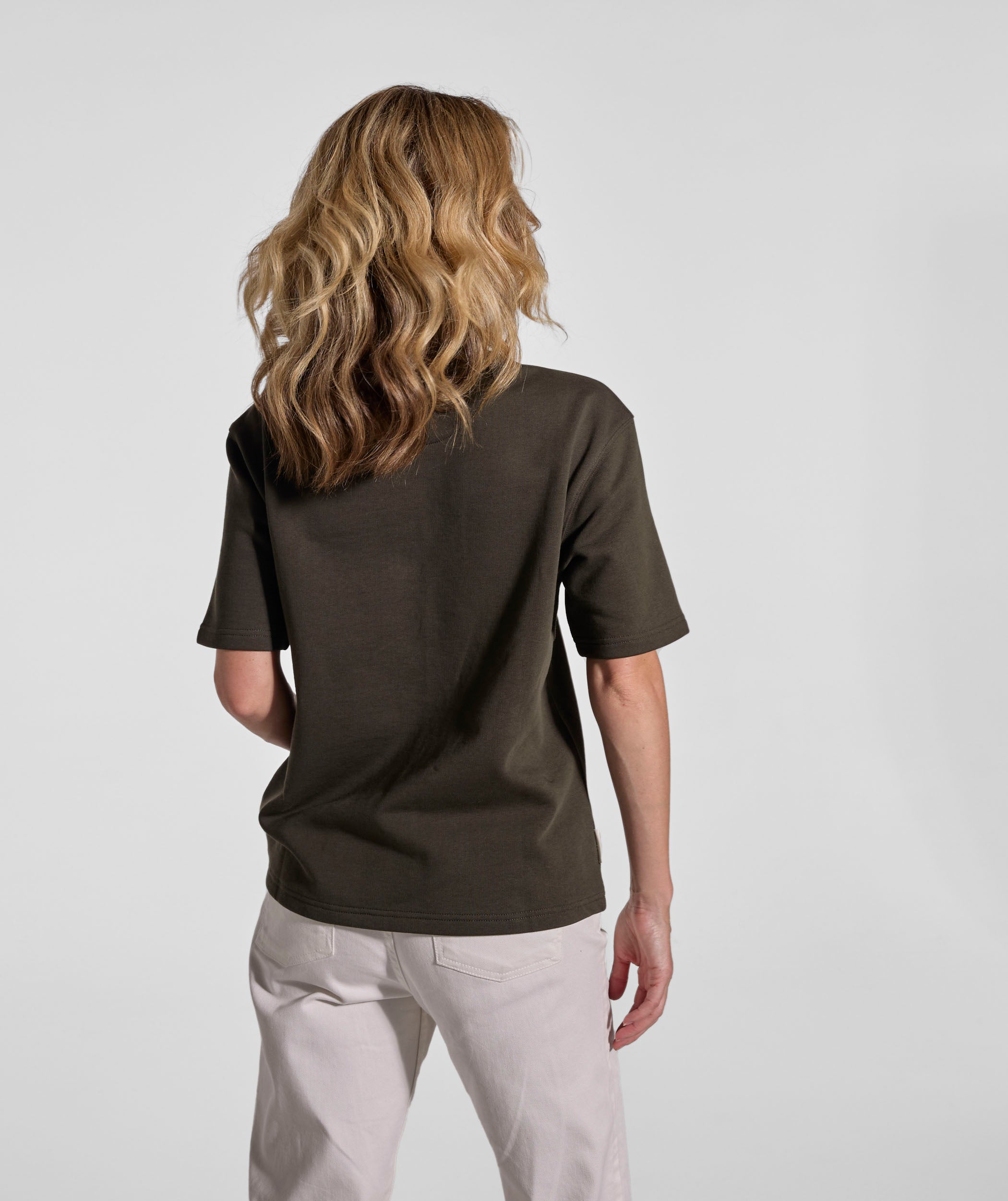 Ladies Fleece Tee - Dark Olive