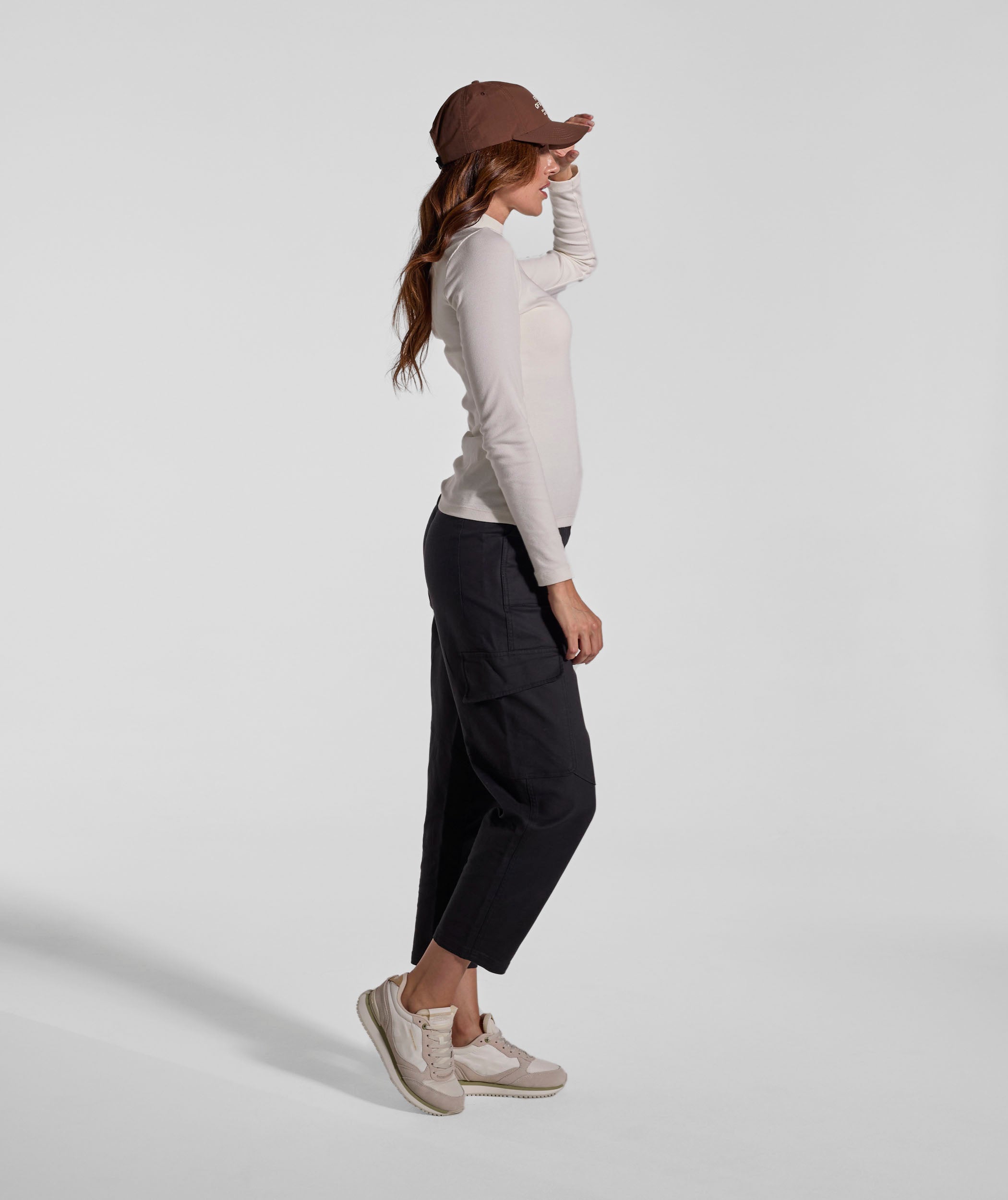 Ladies Slim Fit Turtle Neck Rib Top - Ivory