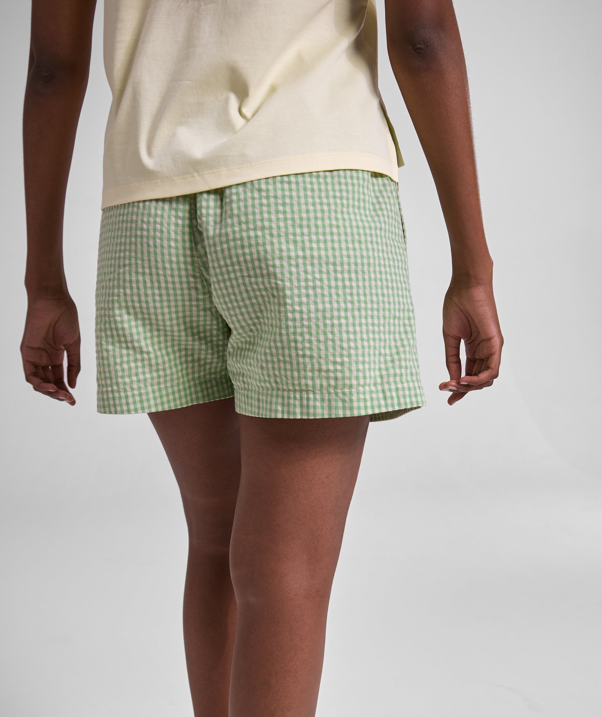 Ladies Gingham Shorts - X Green
