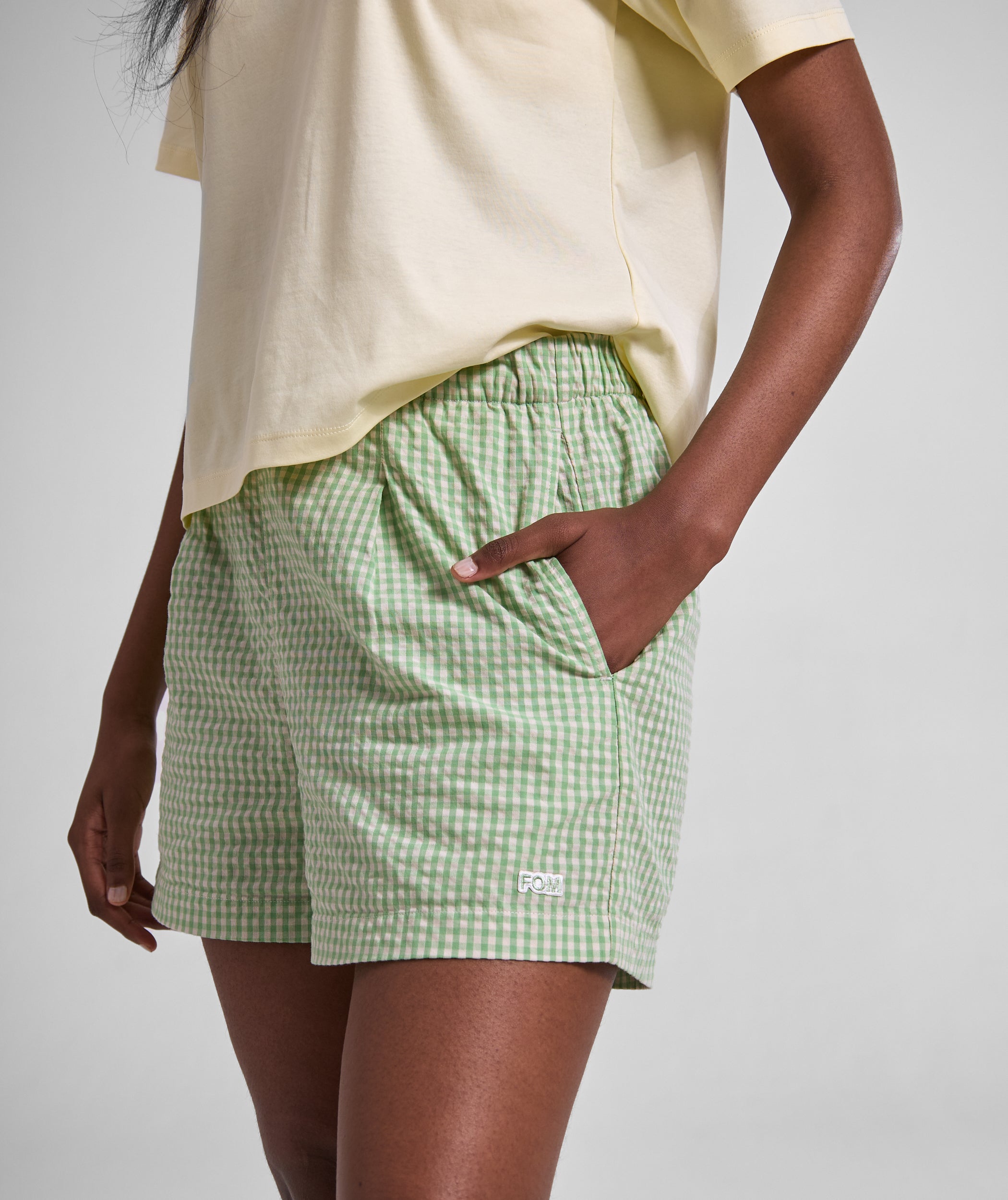 Ladies Gingham Shorts - X Green