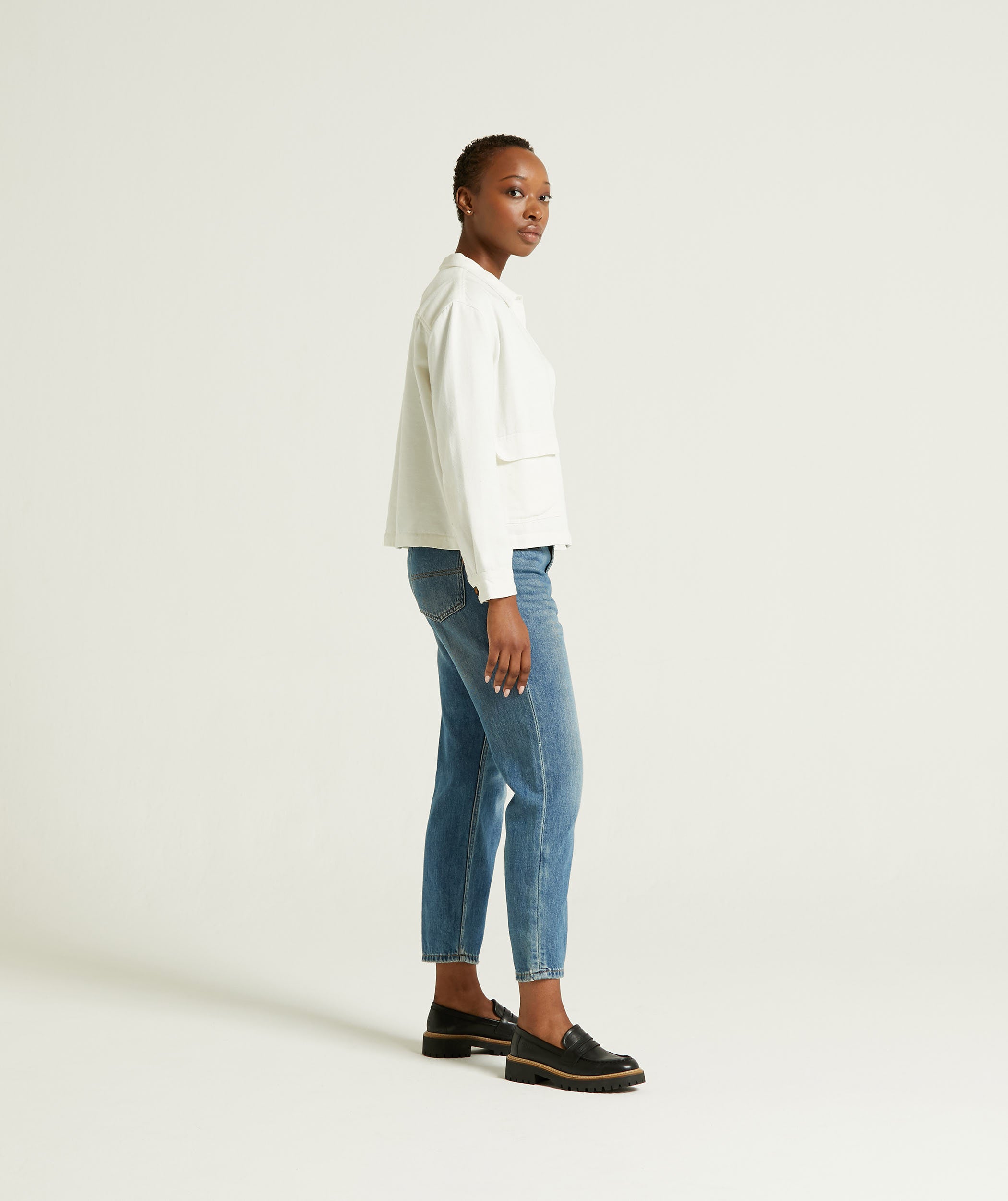 Ladies Hemp Blend Shacket - Ivory