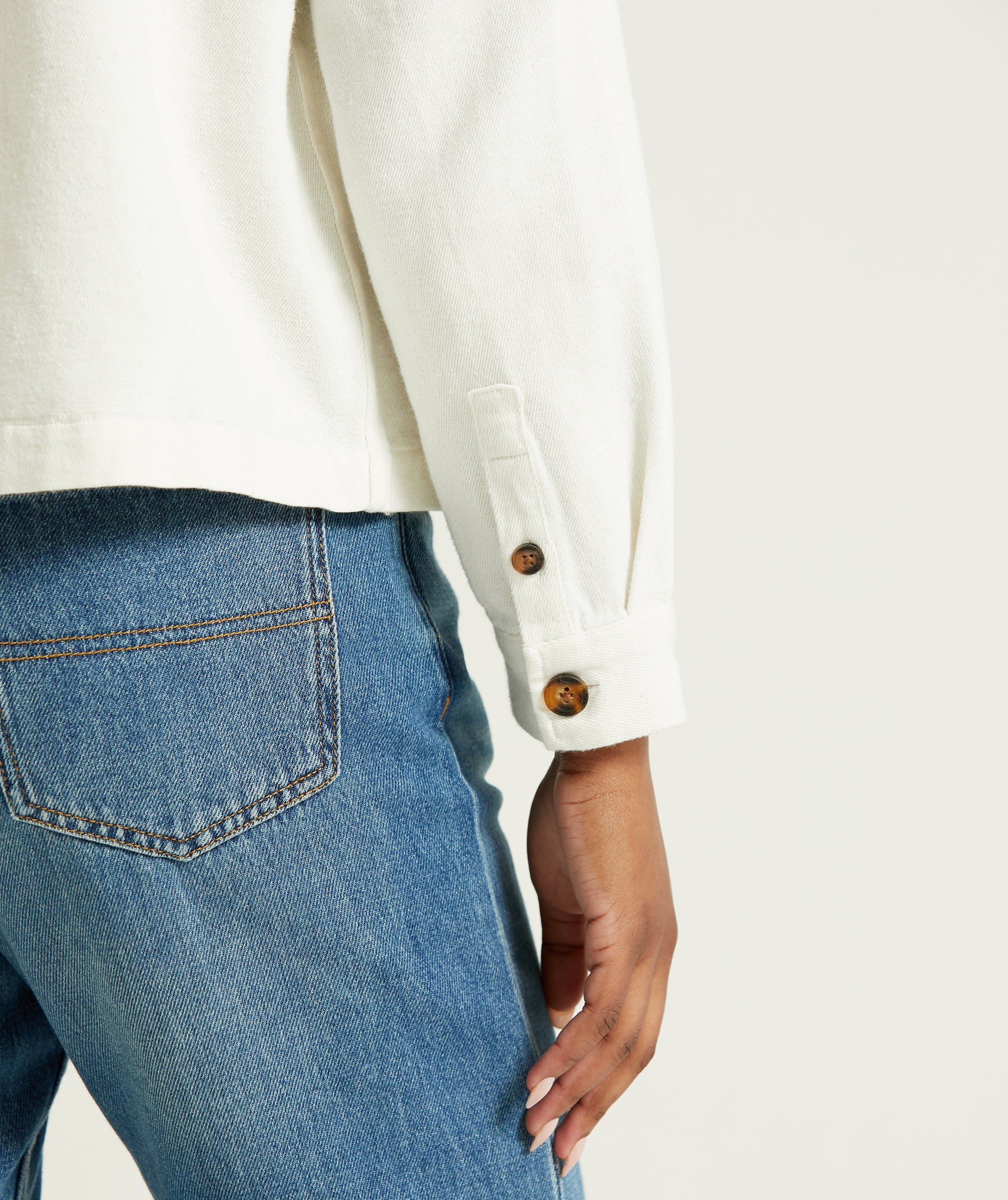 Ladies Hemp Blend Shacket - Ivory