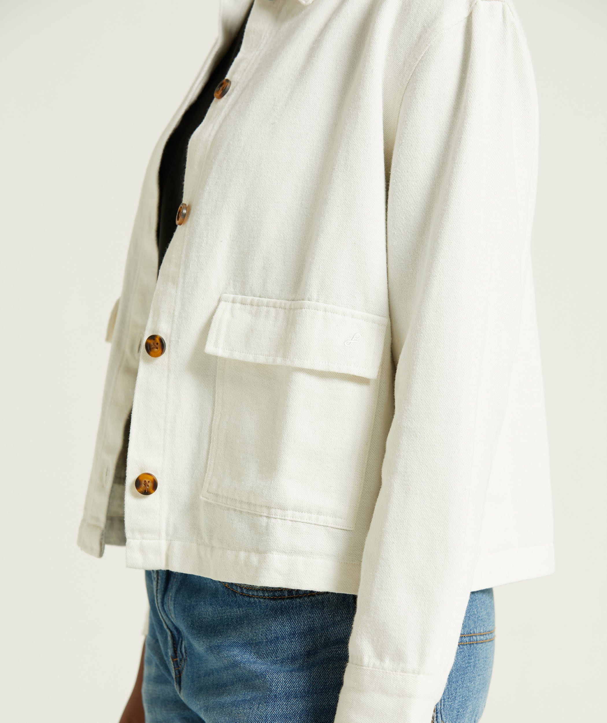 Ladies Hemp Blend Shacket - Ivory