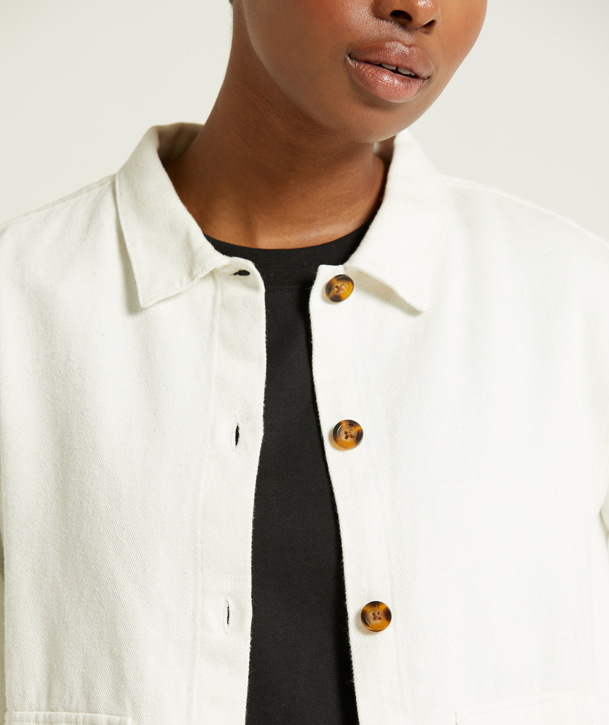 Ladies Hemp Blend Shacket - Ivory