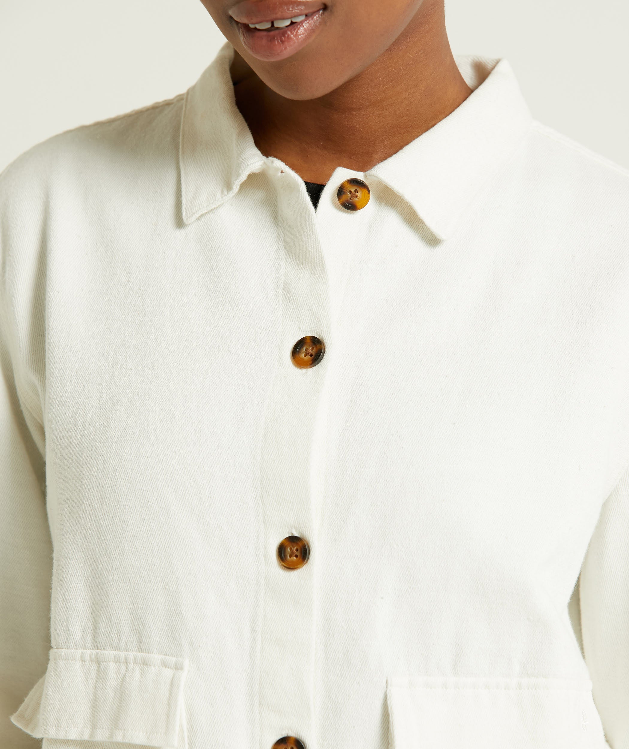 Ladies Hemp Blend Shacket - Ivory