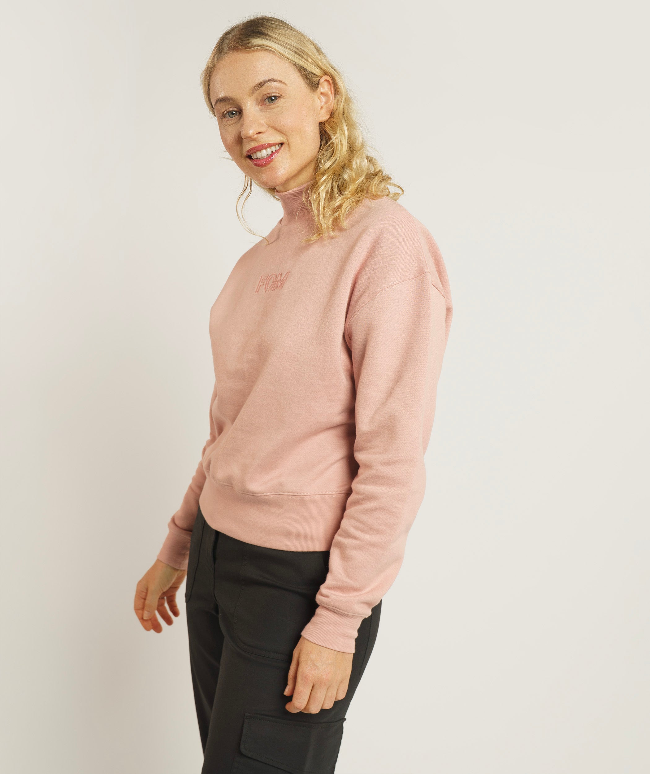 Ladies Turtle Neck Sweater - Dusty Pink