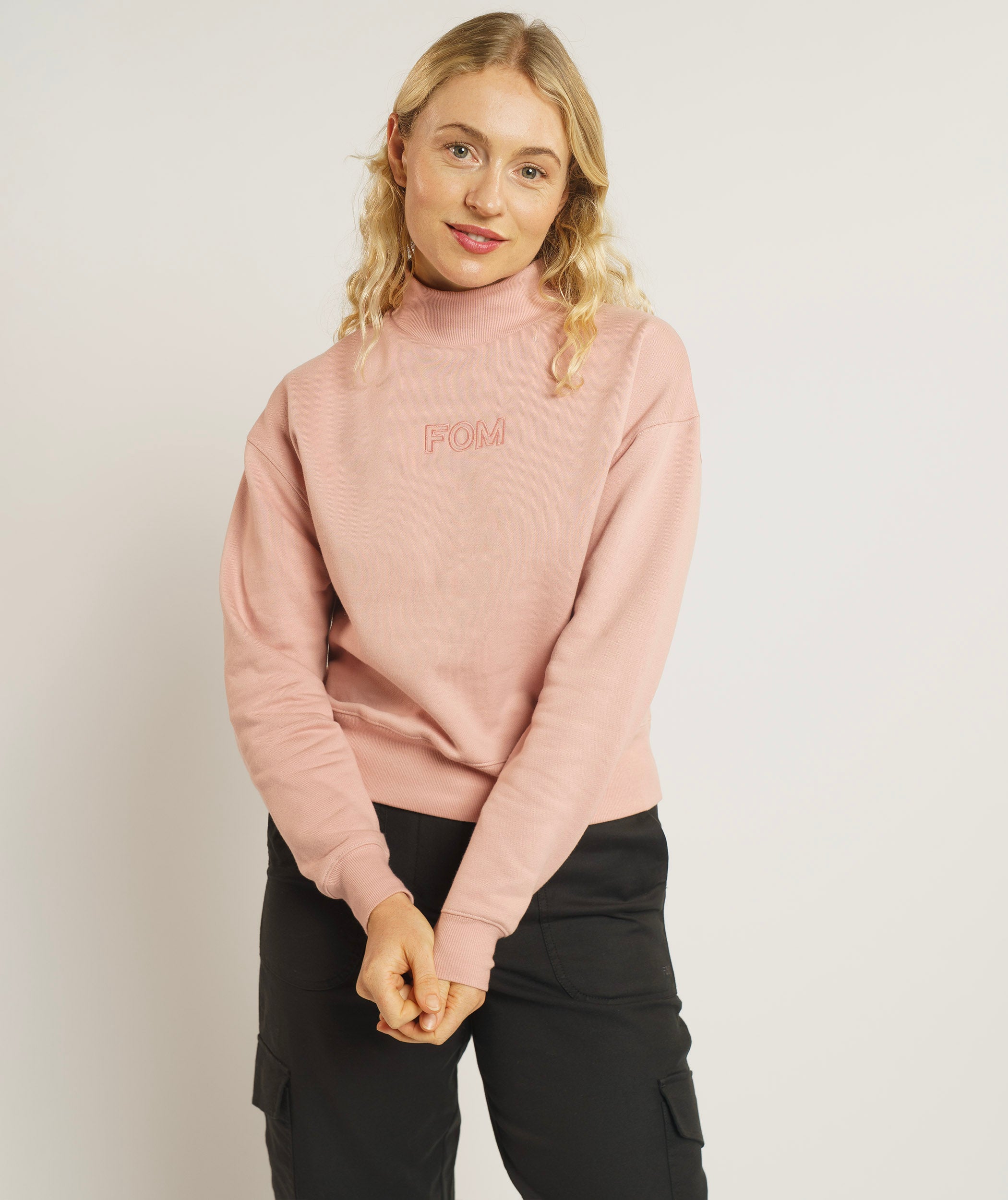 Ladies Turtle Neck Sweater - Dusty Pink