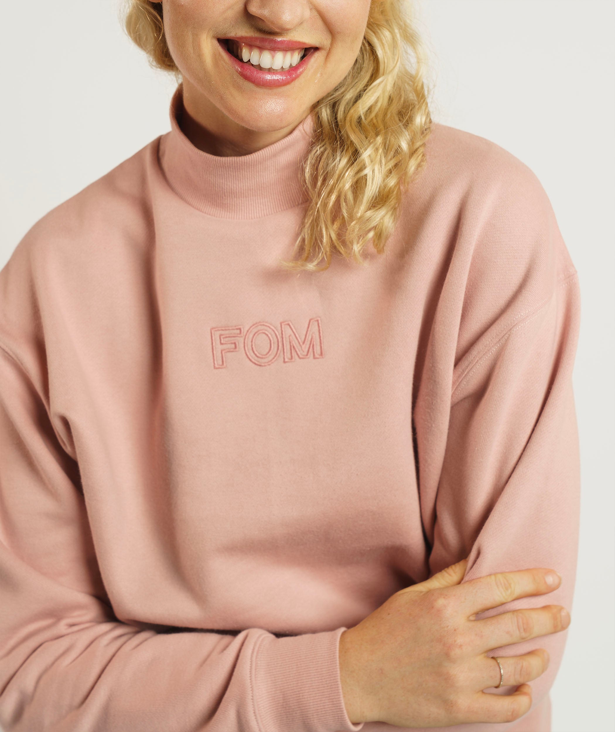 Ladies Turtle Neck Sweater - Dusty Pink