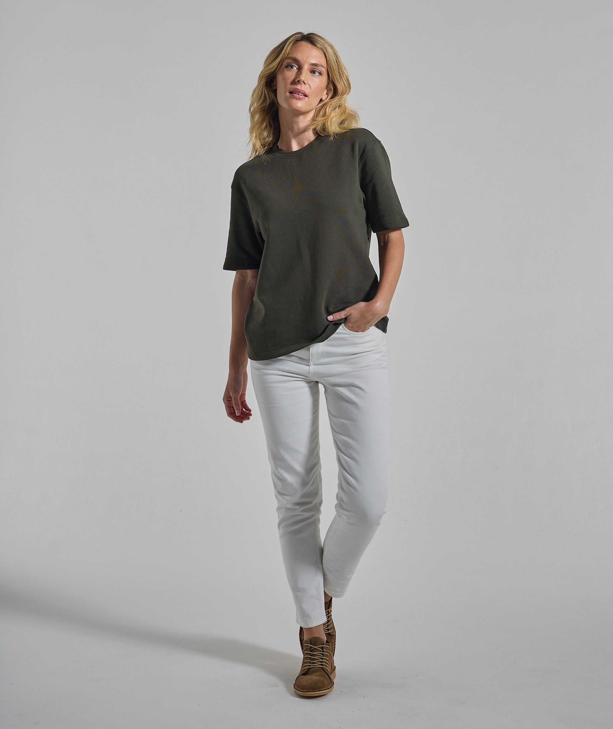 Ladies Skinny-ish Denim Jean - Ecru