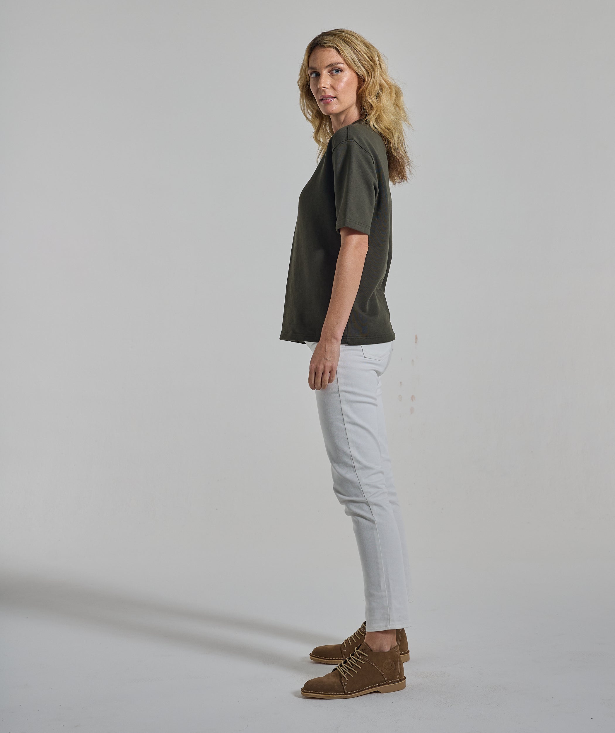 Ladies Skinny-ish Denim Jean - Ecru