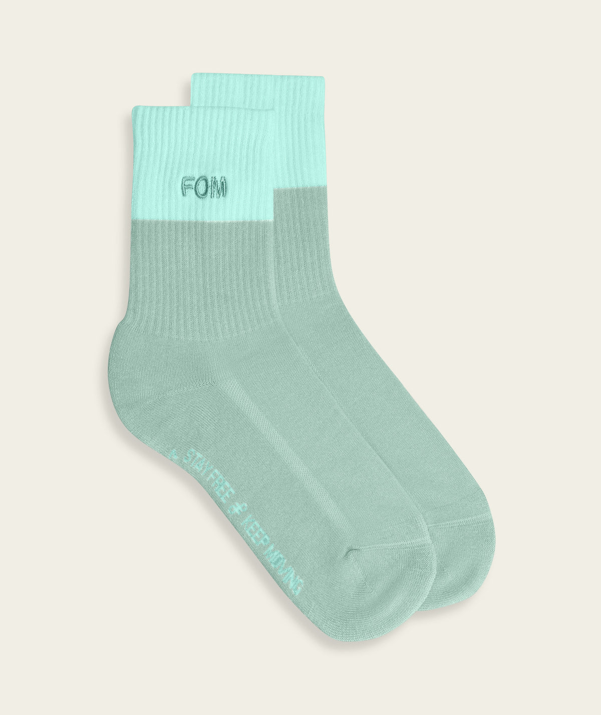 Ladies Crew Sock - Light Sage/ Dark Sage