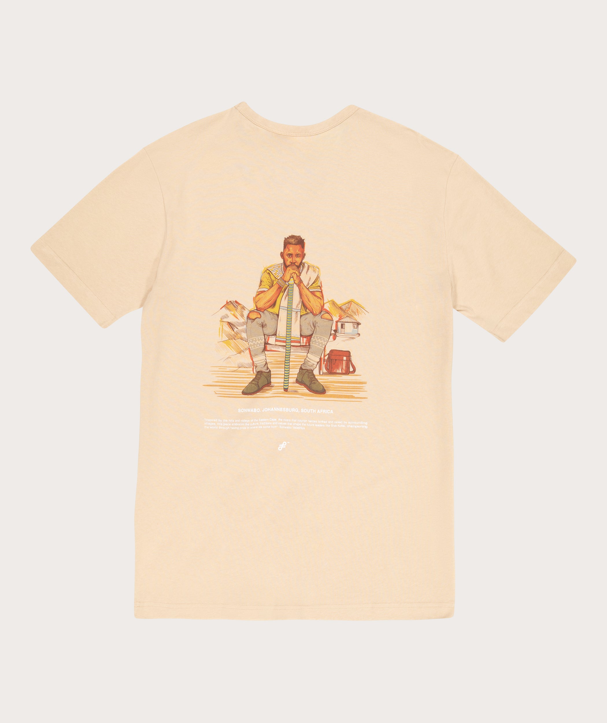 FOM x Sonwabo Men's Relaxed Heritage Tee - Safari Beige