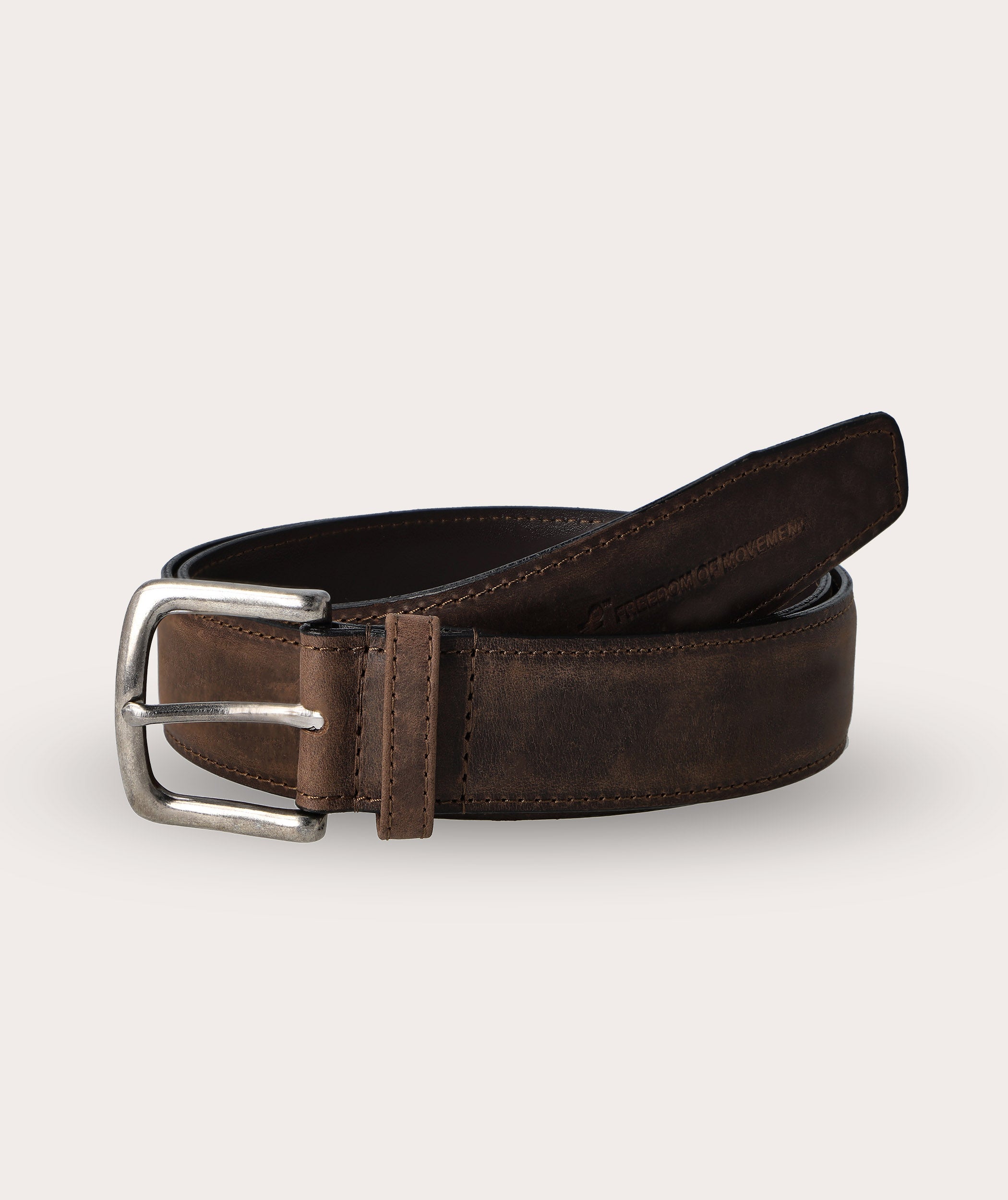 Mens Belt - Chocolate Brown Silver Buckle
