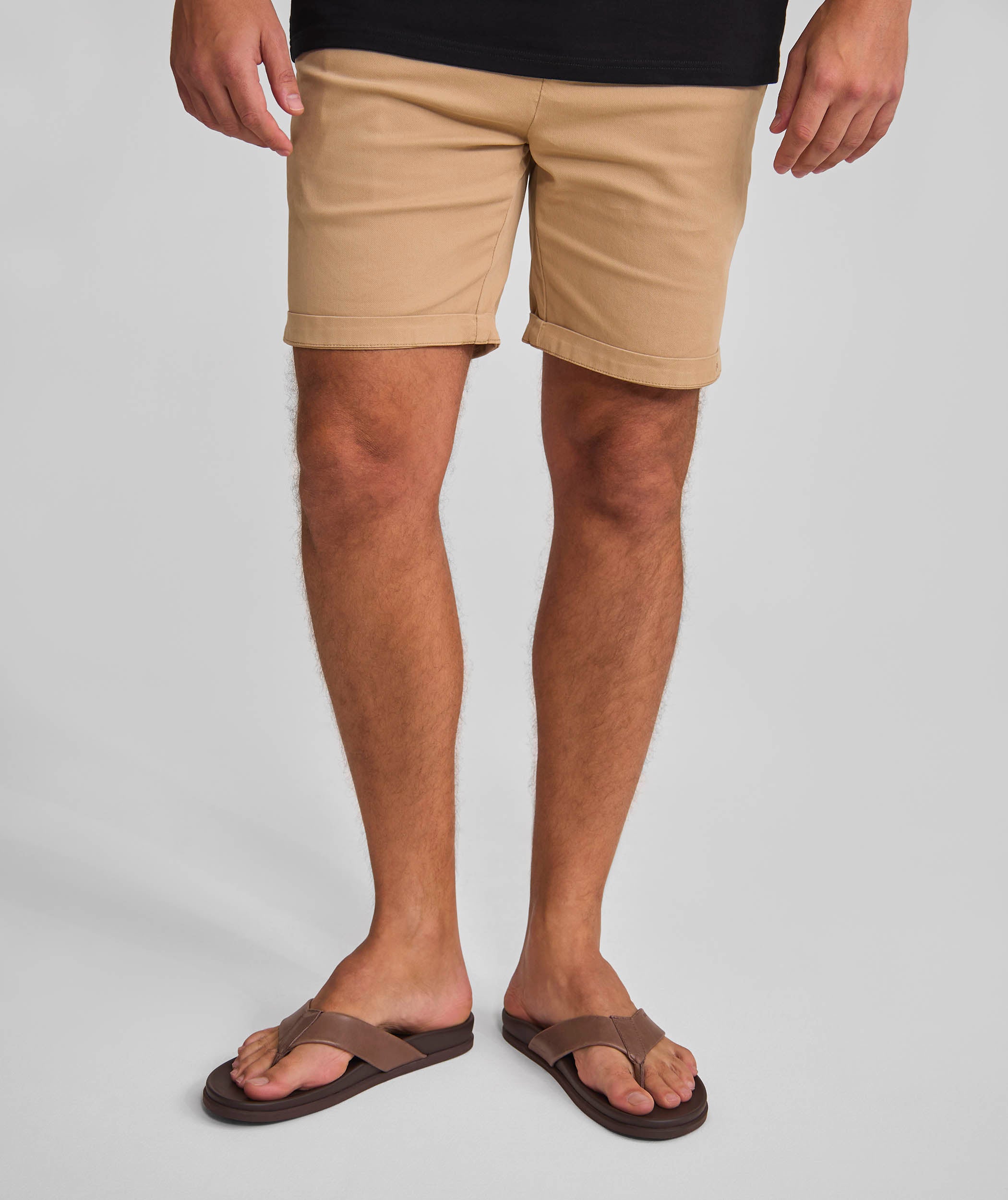 Mens Cotton Chino Shorts - Coffee