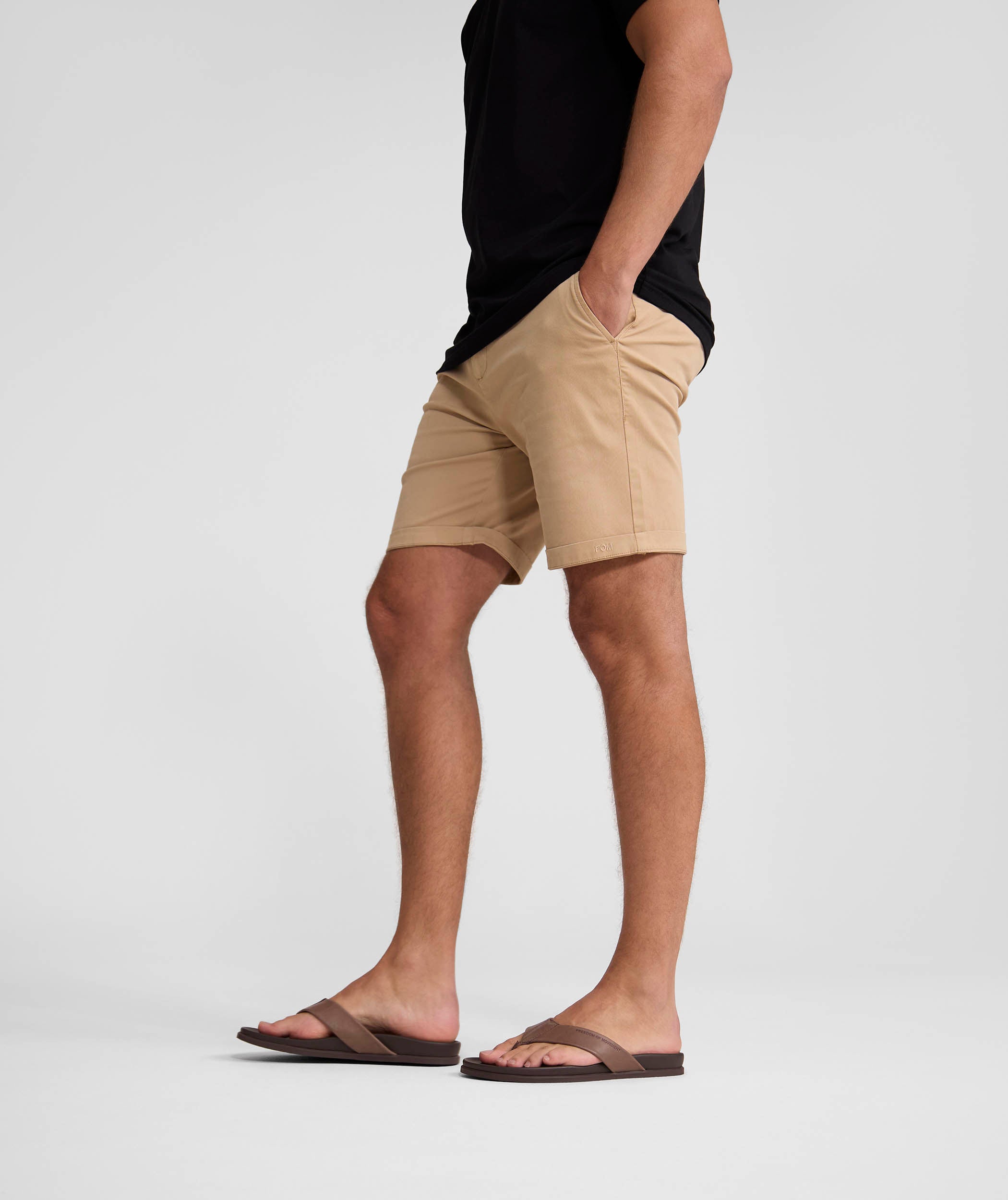 Mens Cotton Chino Shorts - Coffee