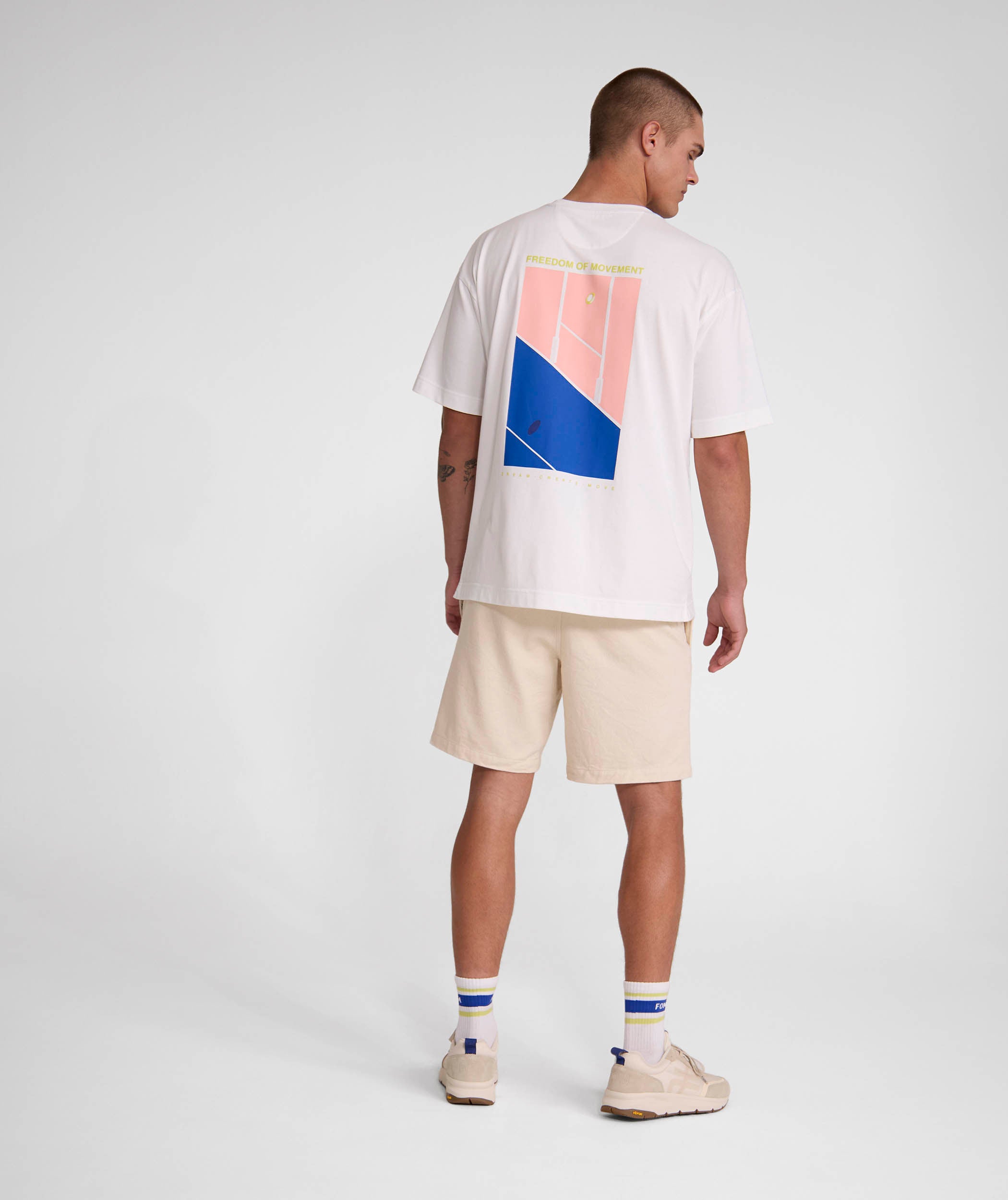 Mens Cotton Twill Shorts - Ecru