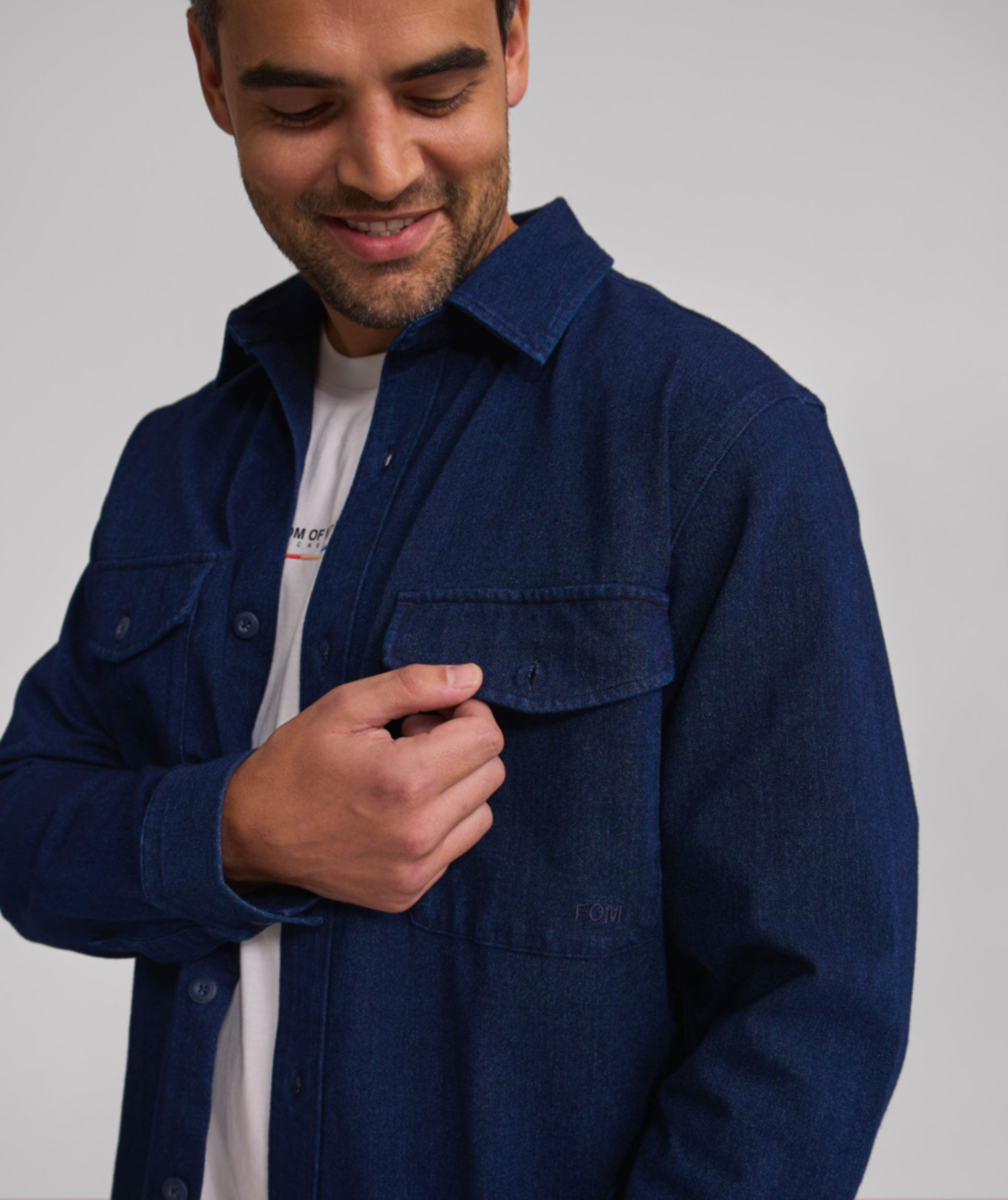 Mens Long Sleeve FreeMotion Shirt - Indigo