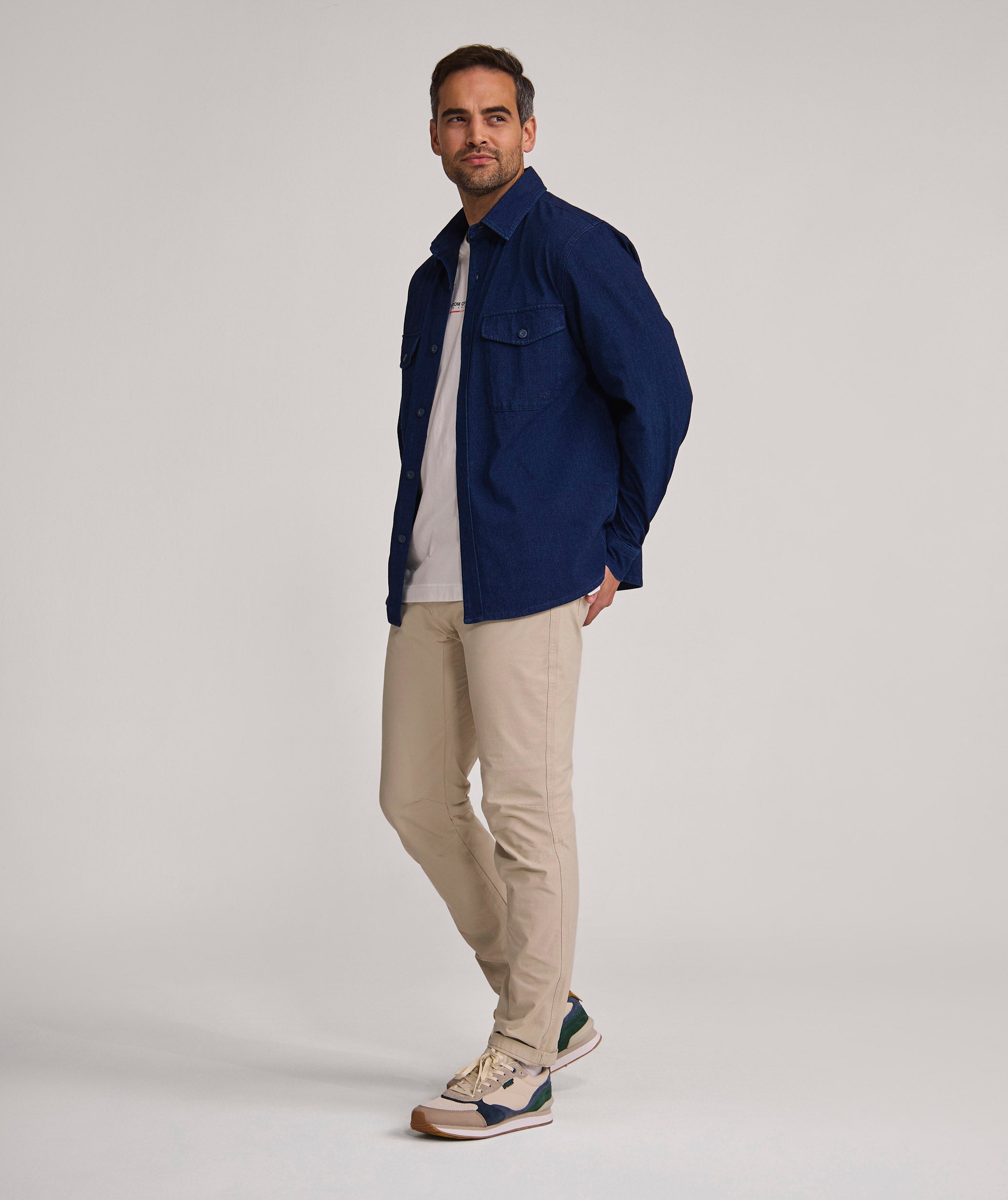 Mens Long Sleeve FreeMotion Shirt - Indigo