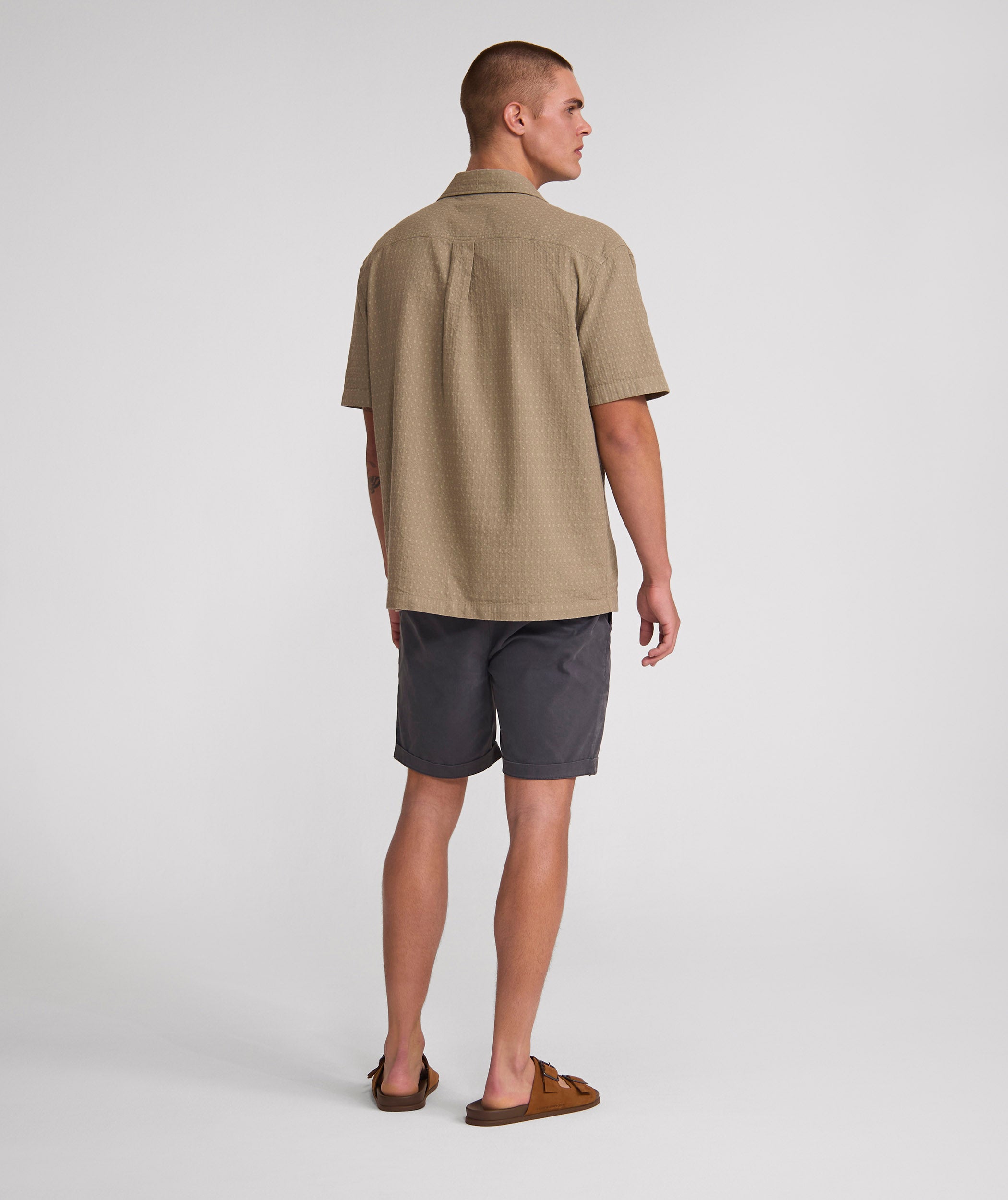 Mens Cotton Chino Shorts - Charcoal
