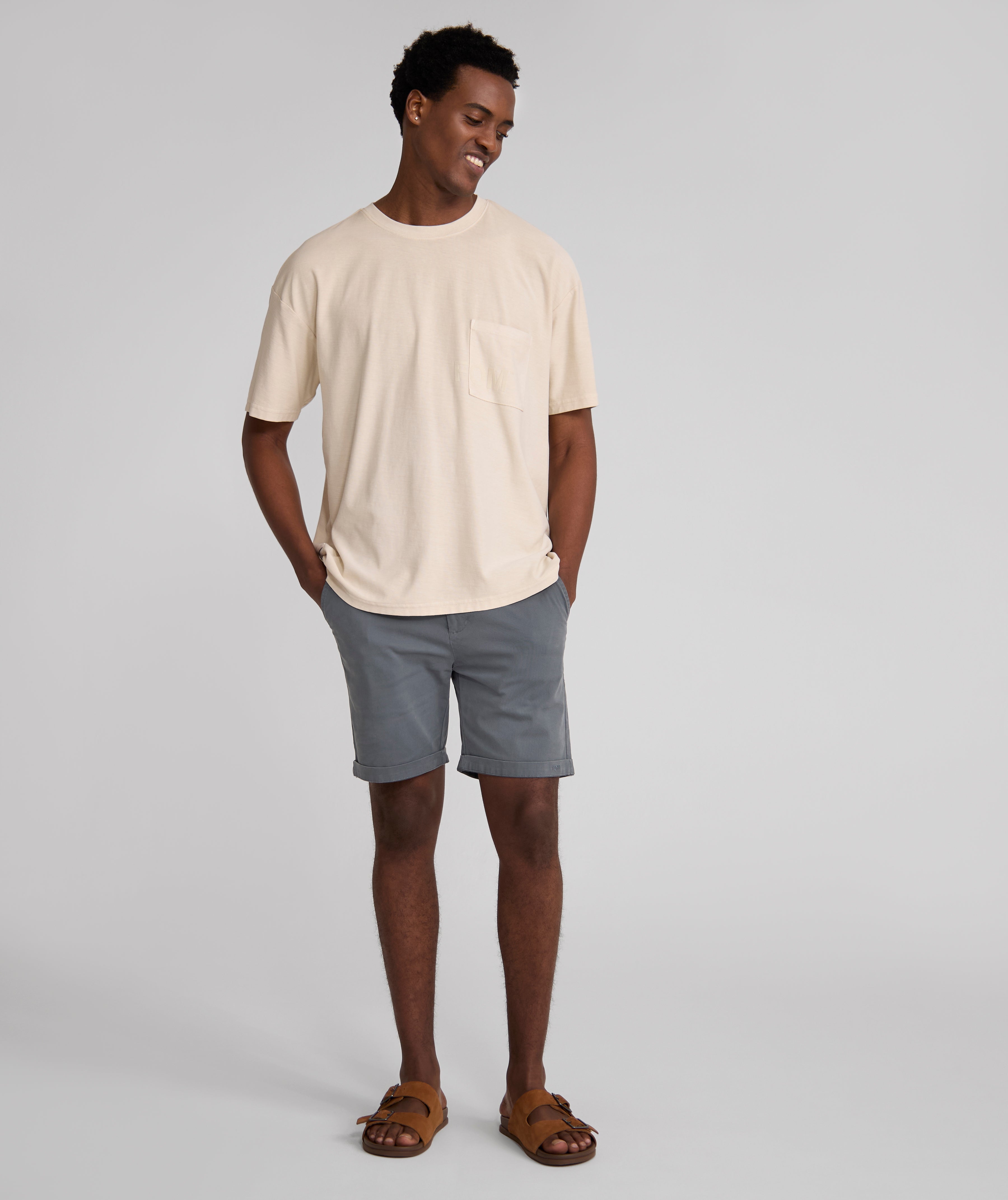 Mens Washed Pocket Tee - Sand